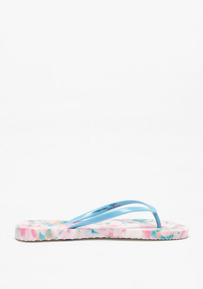 Aqua All-Over Print Thong Slippers-Women%27s Flip Flops & Beach Slippers-image-2