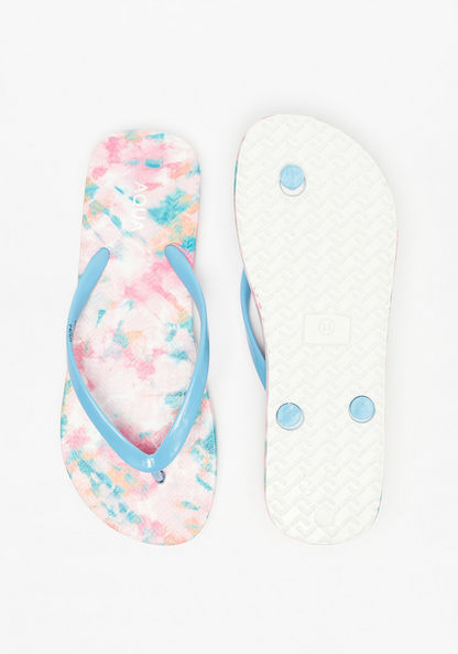 Aqua All-Over Print Thong Slippers-Women%27s Flip Flops & Beach Slippers-image-4
