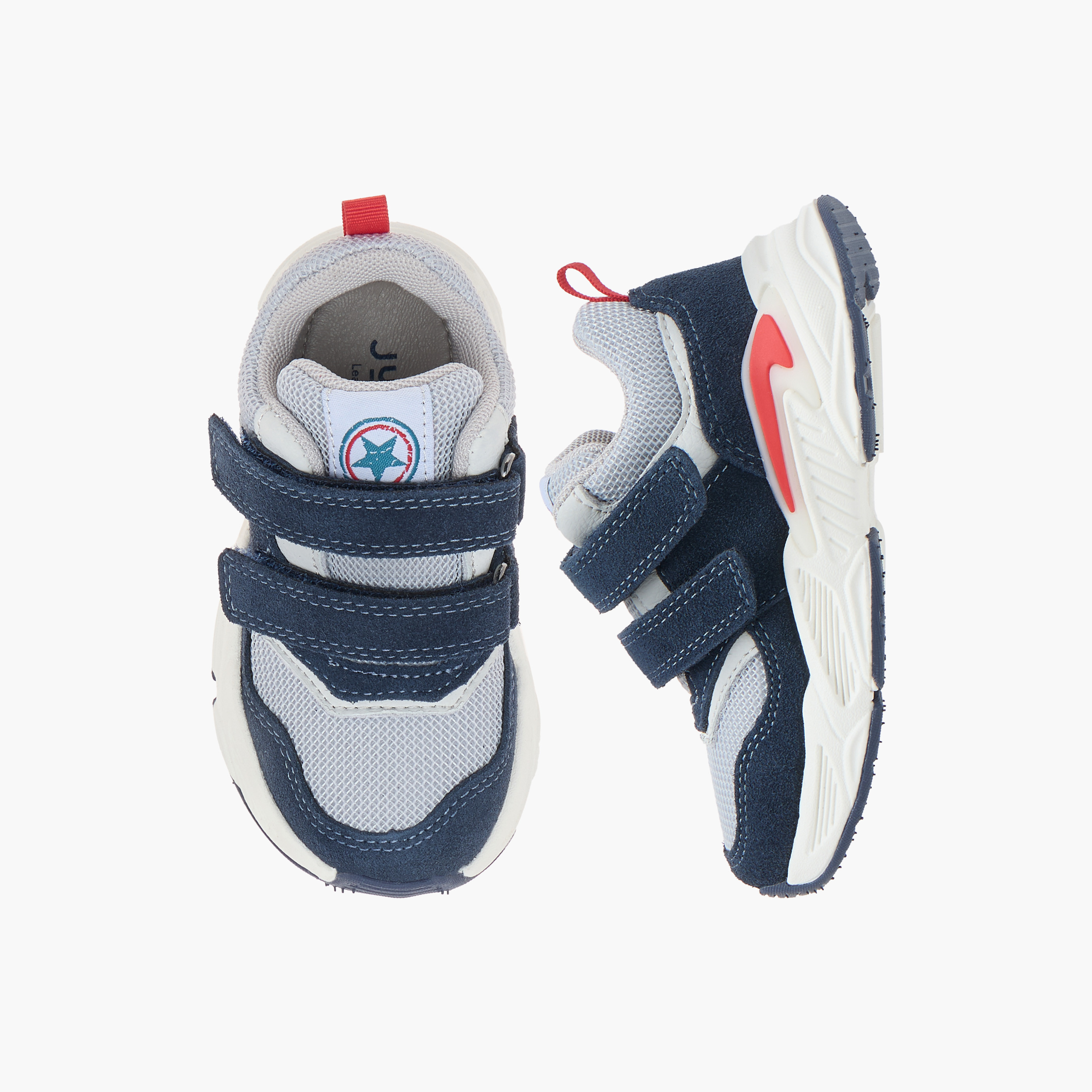 Juniors Textured Sneakers with Hook and Loop Closure-boys-shoes-sneakers-image-1