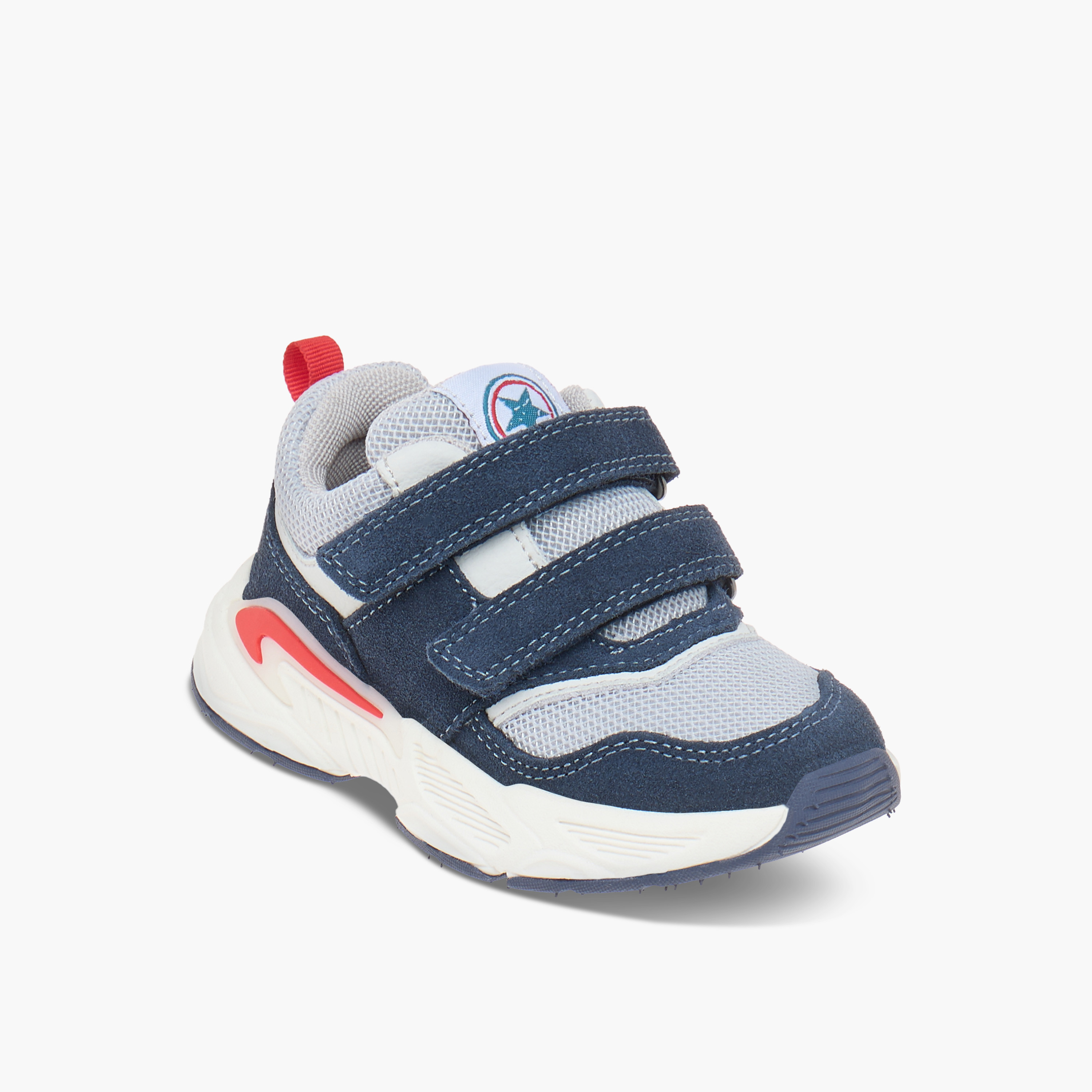 Juniors Textured Sneakers with Hook and Loop Closure-boys-shoes-sneakers-image-2
