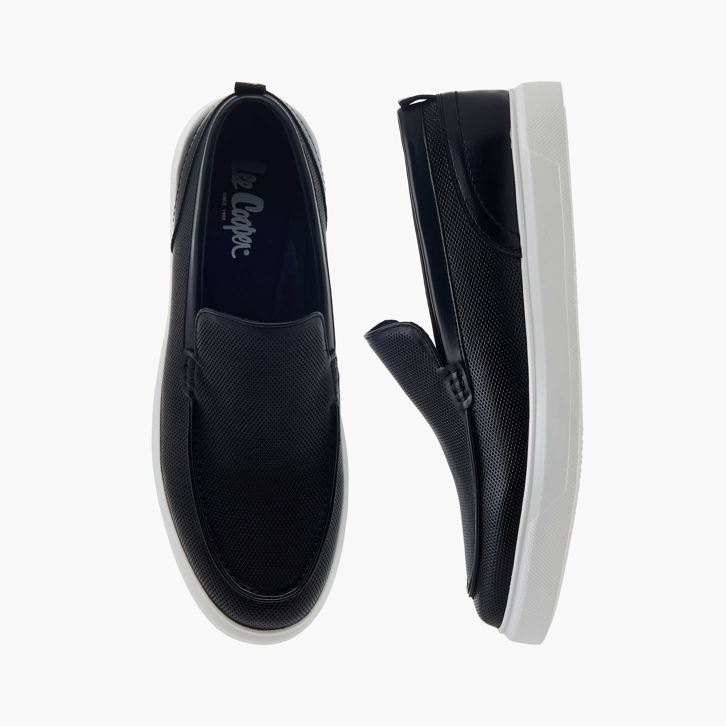 Lee Cooper Men's Textured Slip-On Loafers-men-shoes-loafersandmoccasins-image-1