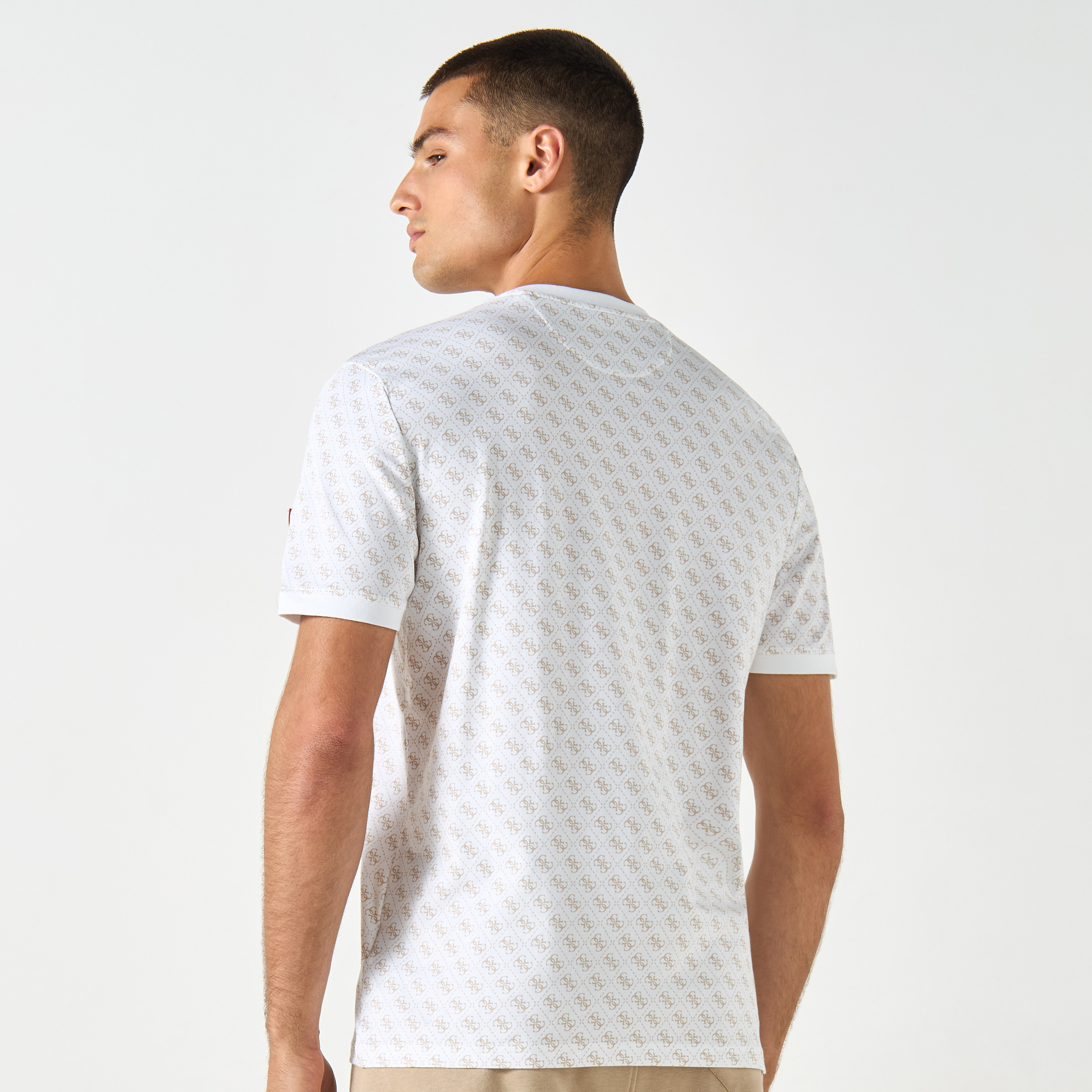 Guess All-Over Monogram Print Crew Neck T-shirt with Short Sleeves-men-clothing-tshirtsandpolos-tshirts-image-3