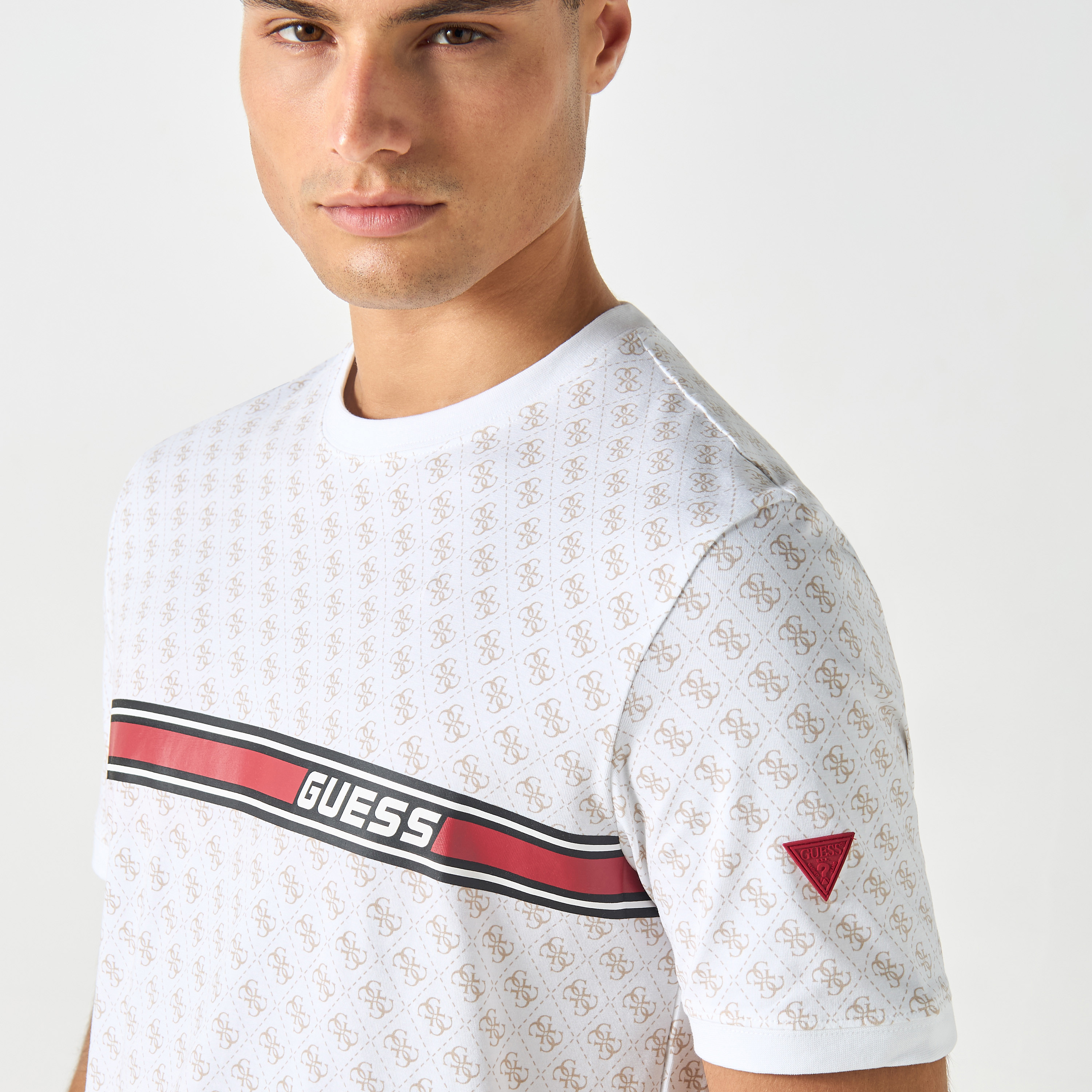 Guess All-Over Monogram Print Crew Neck T-shirt with Short Sleeves-men-clothing-tshirtsandpolos-tshirts-image-4