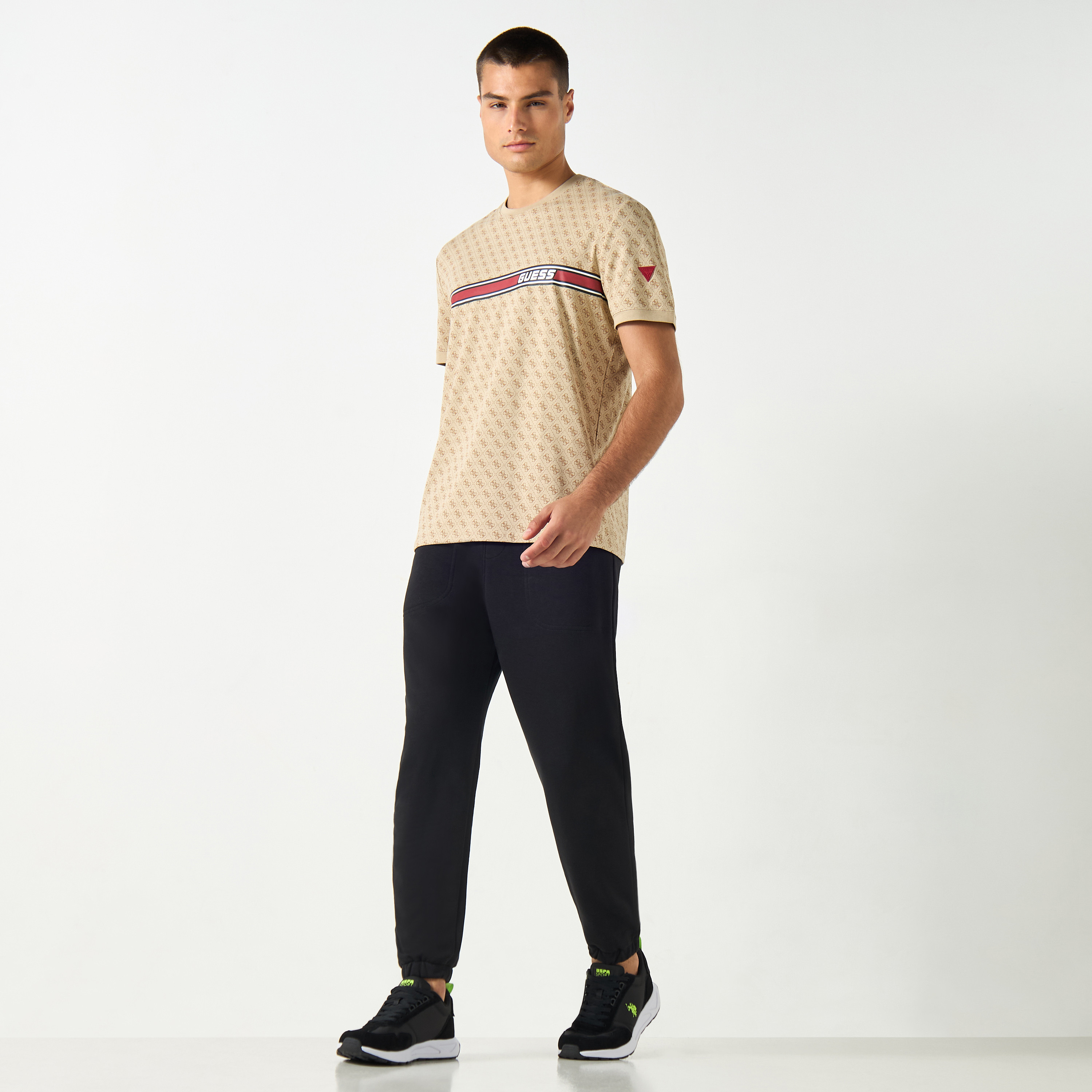 Guess All-Over Monogram Print Crew Neck T-shirt with Short Sleeves-men-clothing-tshirtsandpolos-tshirts-image-2