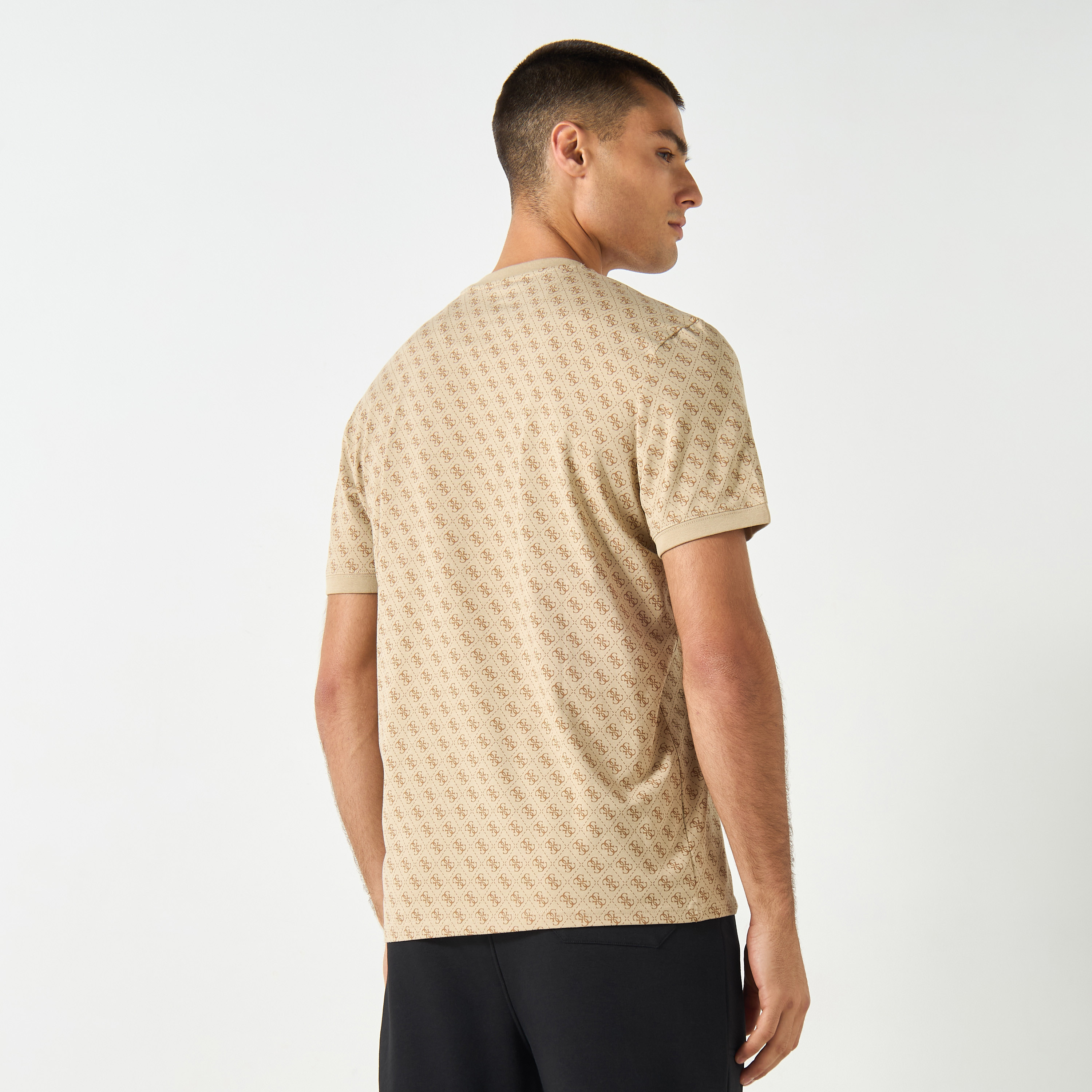 Guess All-Over Monogram Print Crew Neck T-shirt with Short Sleeves-men-clothing-tshirtsandpolos-tshirts-image-3