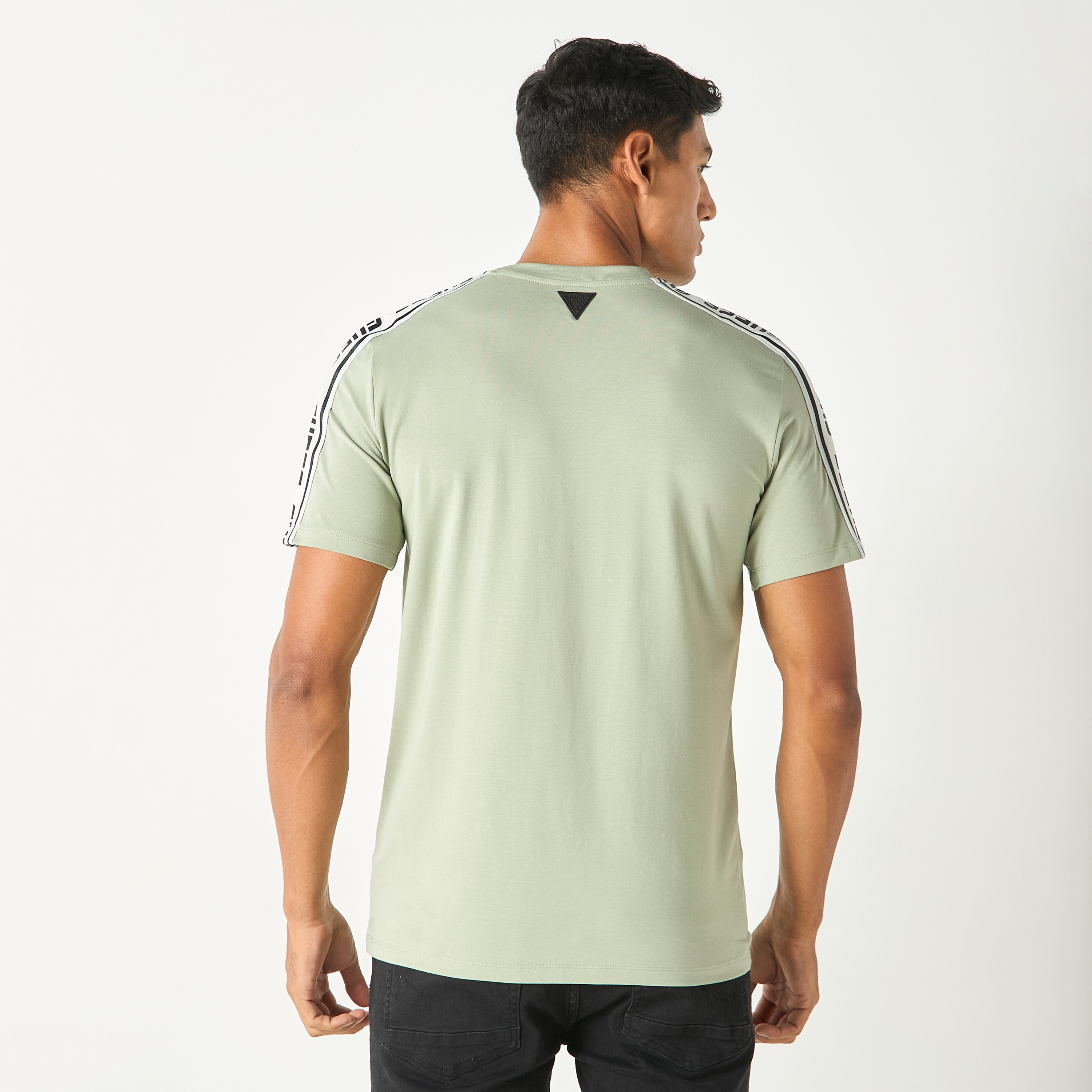 Guess Logo Print Crew Neck T-shirt with Short Sleeves-men-clothing-tshirtsandpolos-tshirts-image-3