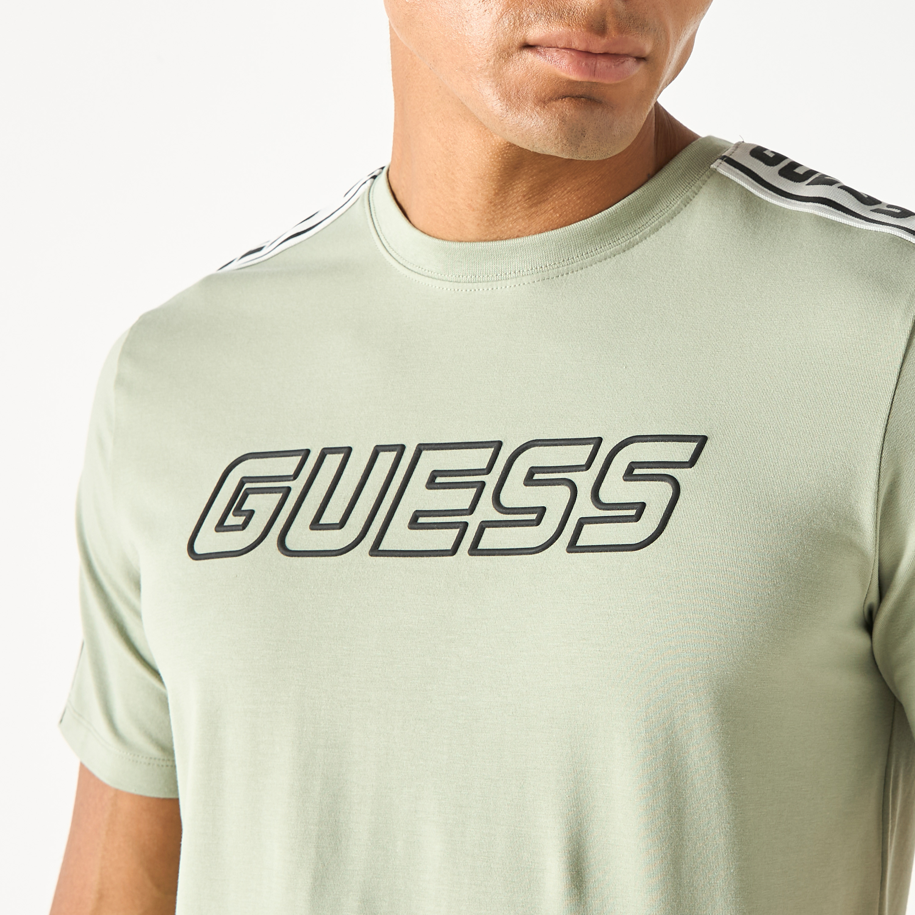 Guess Logo Print Crew Neck T-shirt with Short Sleeves-men-clothing-tshirtsandpolos-tshirts-image-6