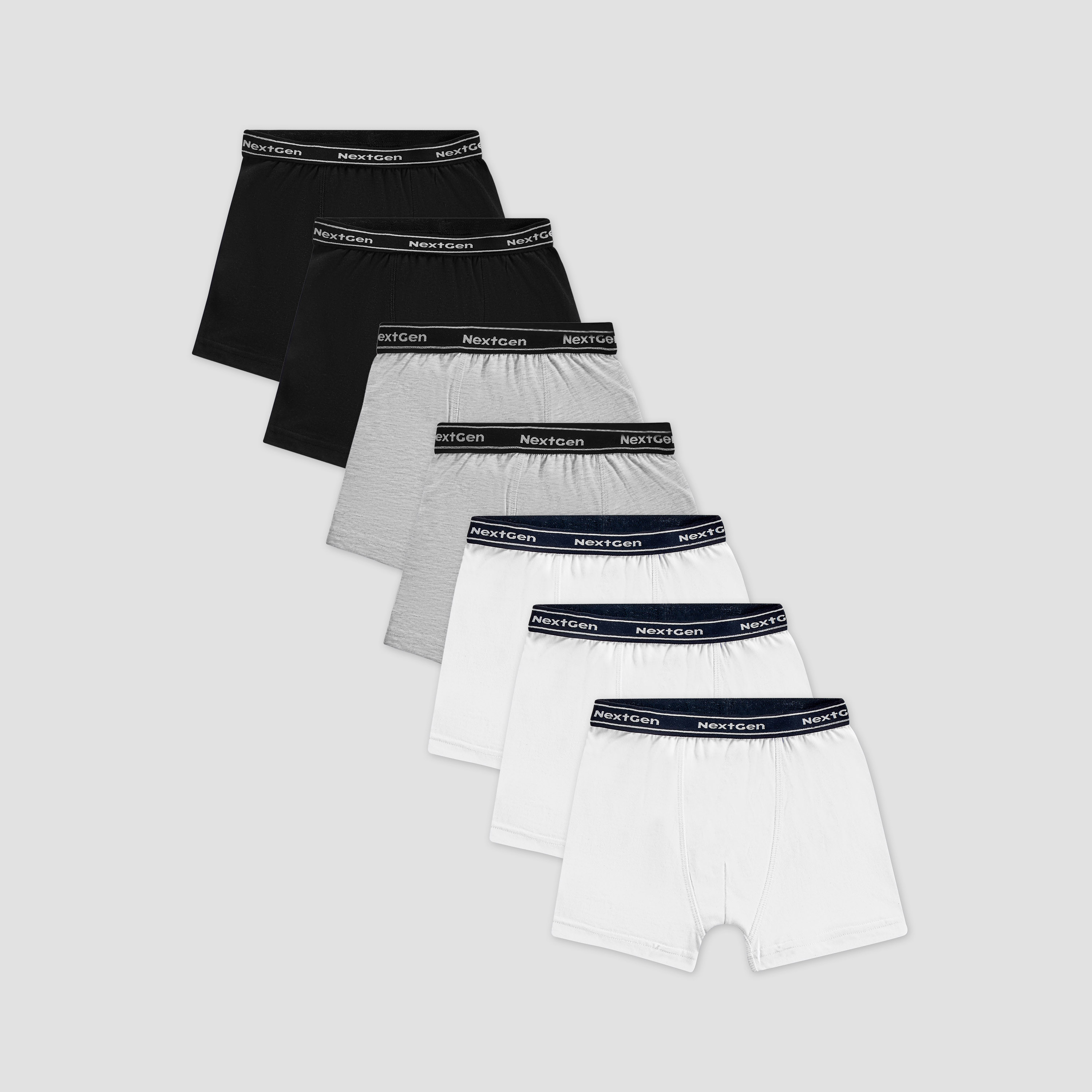 Juniors Boys Boxers with Printed Elastic - Cotton - 7-Piece Set-boys-clothing-innerwear-boxersandbriefs-image-1
