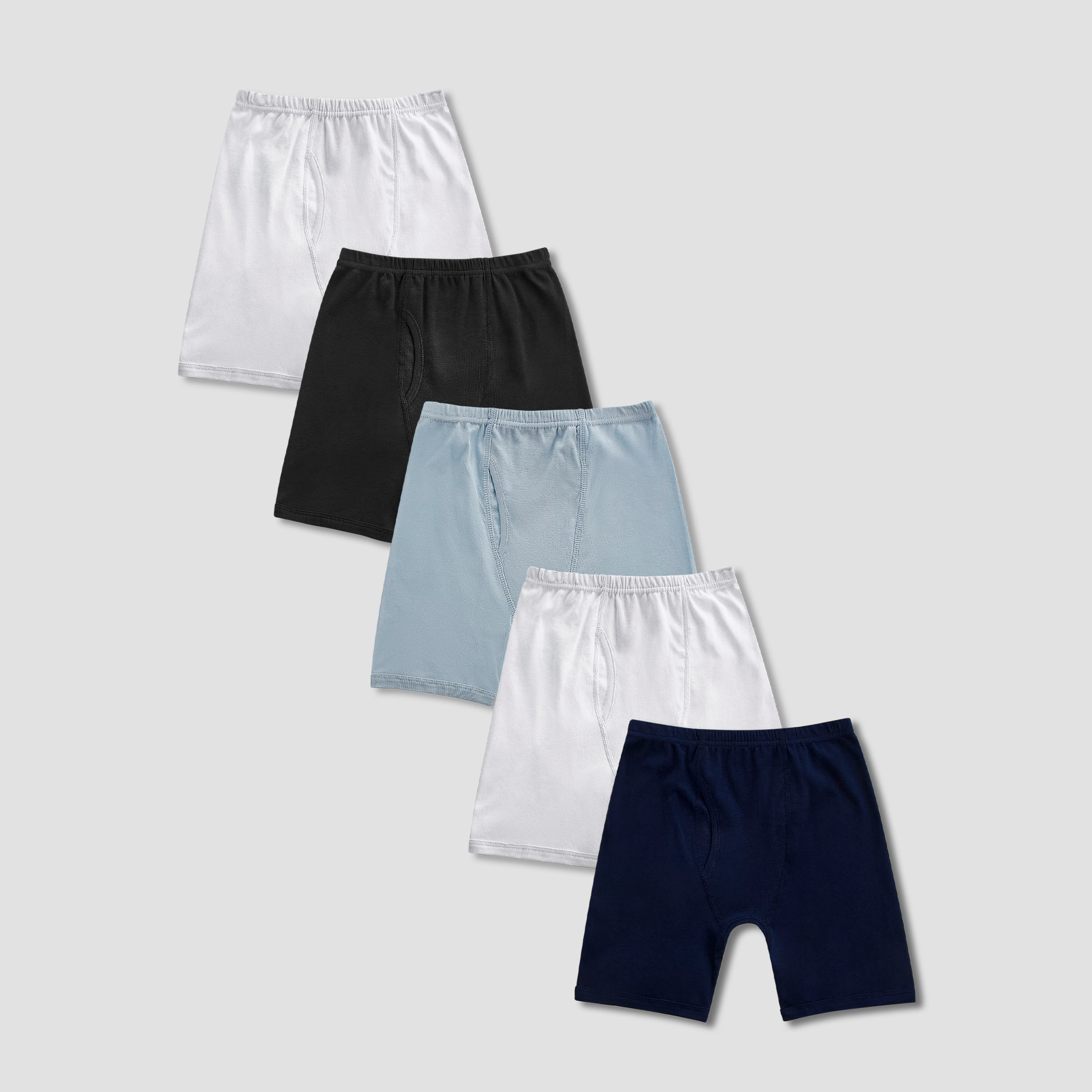 Pack of 5 Juniors Cotton Boxers with Elasticated Waistband-boys-clothing-innerwear-boxersandbriefs-image-1