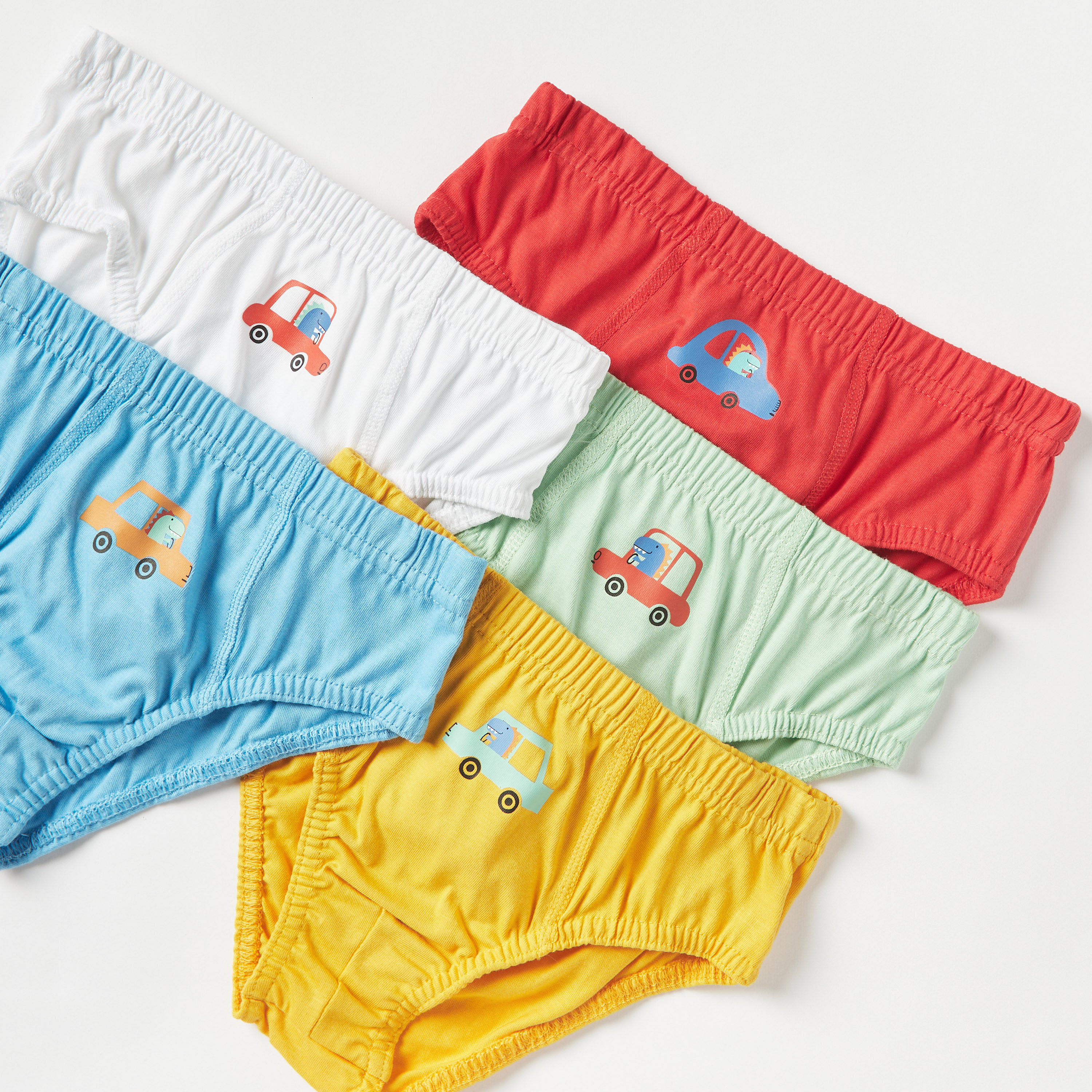 Juniors Graphic Print Briefs with Elasticated Waistband - Set of 5-boys-clothing-innerwear-boxersandbriefs-image-3