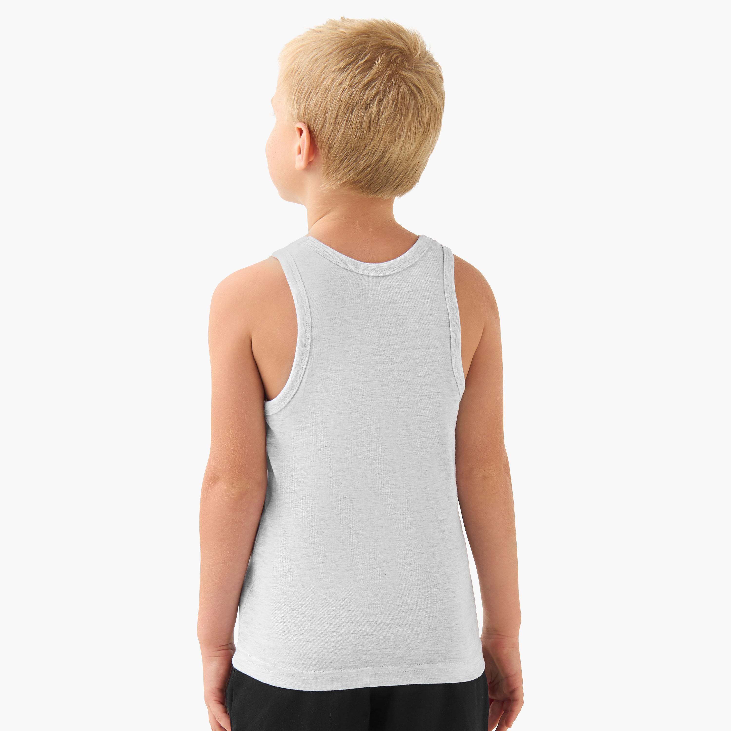 Pack of 5, Juniors Cotton Round Neck Vests-boys-clothing-innerwear-vests-image-7