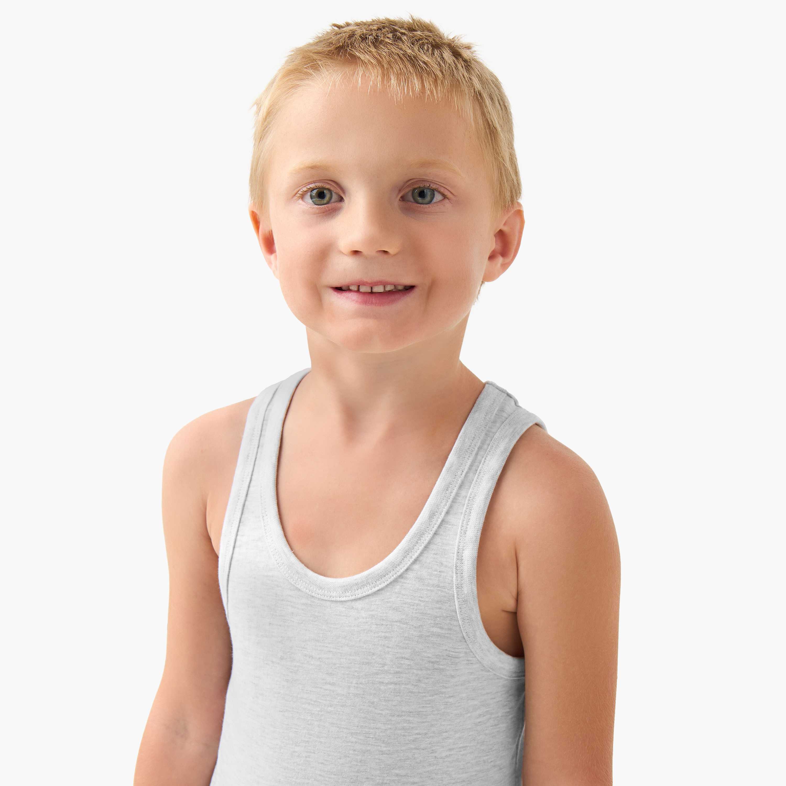 Pack of 5, Juniors Cotton Round Neck Vests-boys-clothing-innerwear-vests-image-8