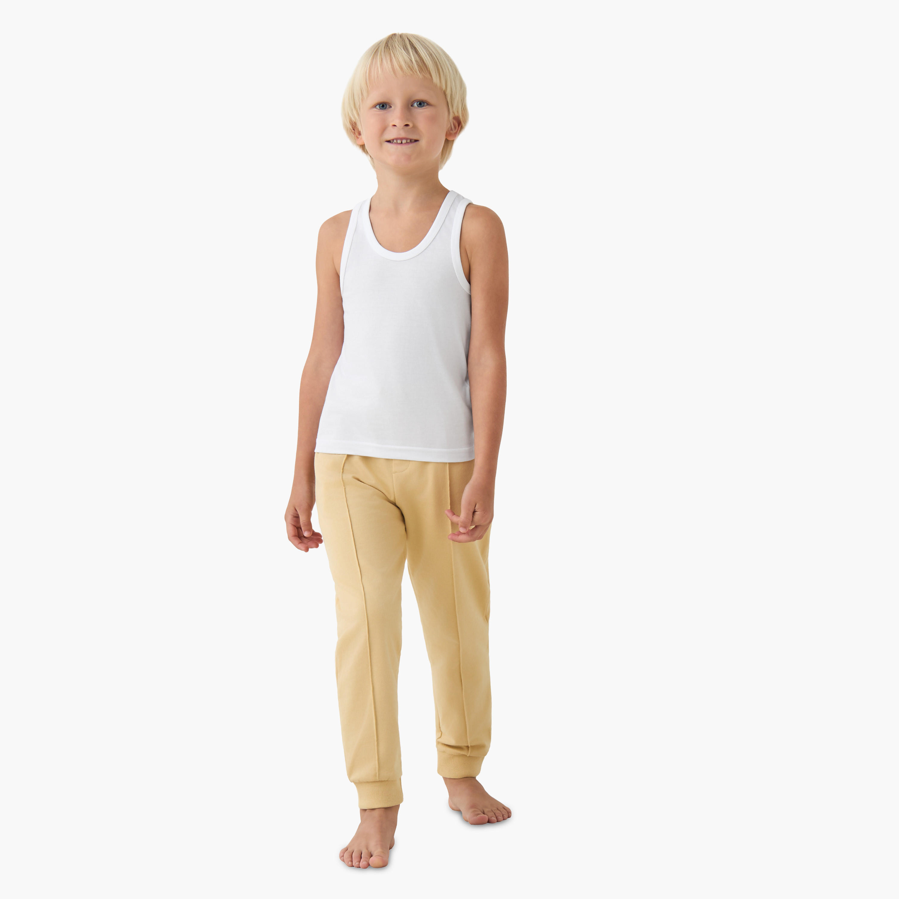 Juniors Boys Vest - Cotton - Scoop Neck - 5-Piece Set-boys-clothing-innerwear-vests-image-2