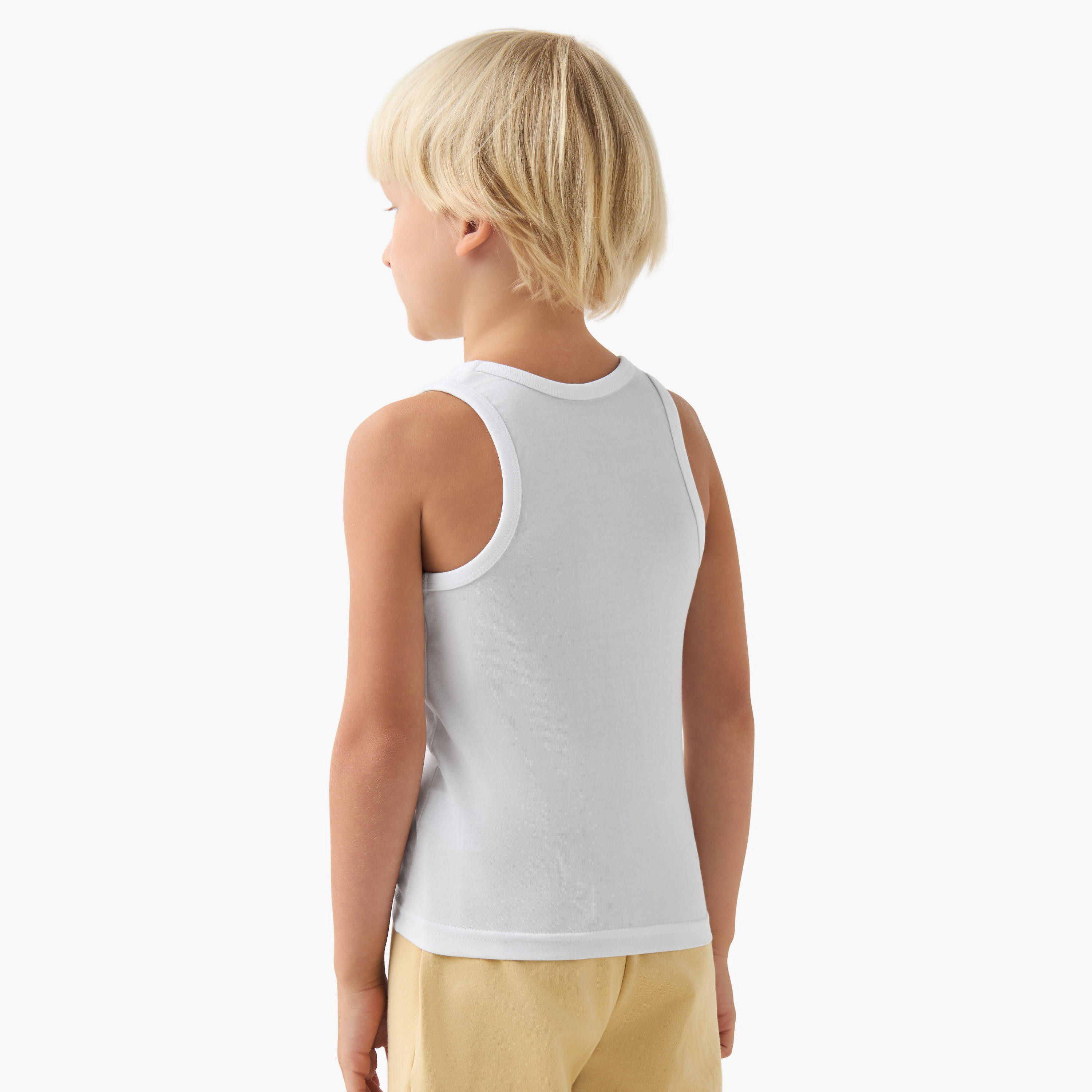 Juniors Boys Vest - Cotton - Scoop Neck - 5-Piece Set-boys-clothing-innerwear-vests-image-3