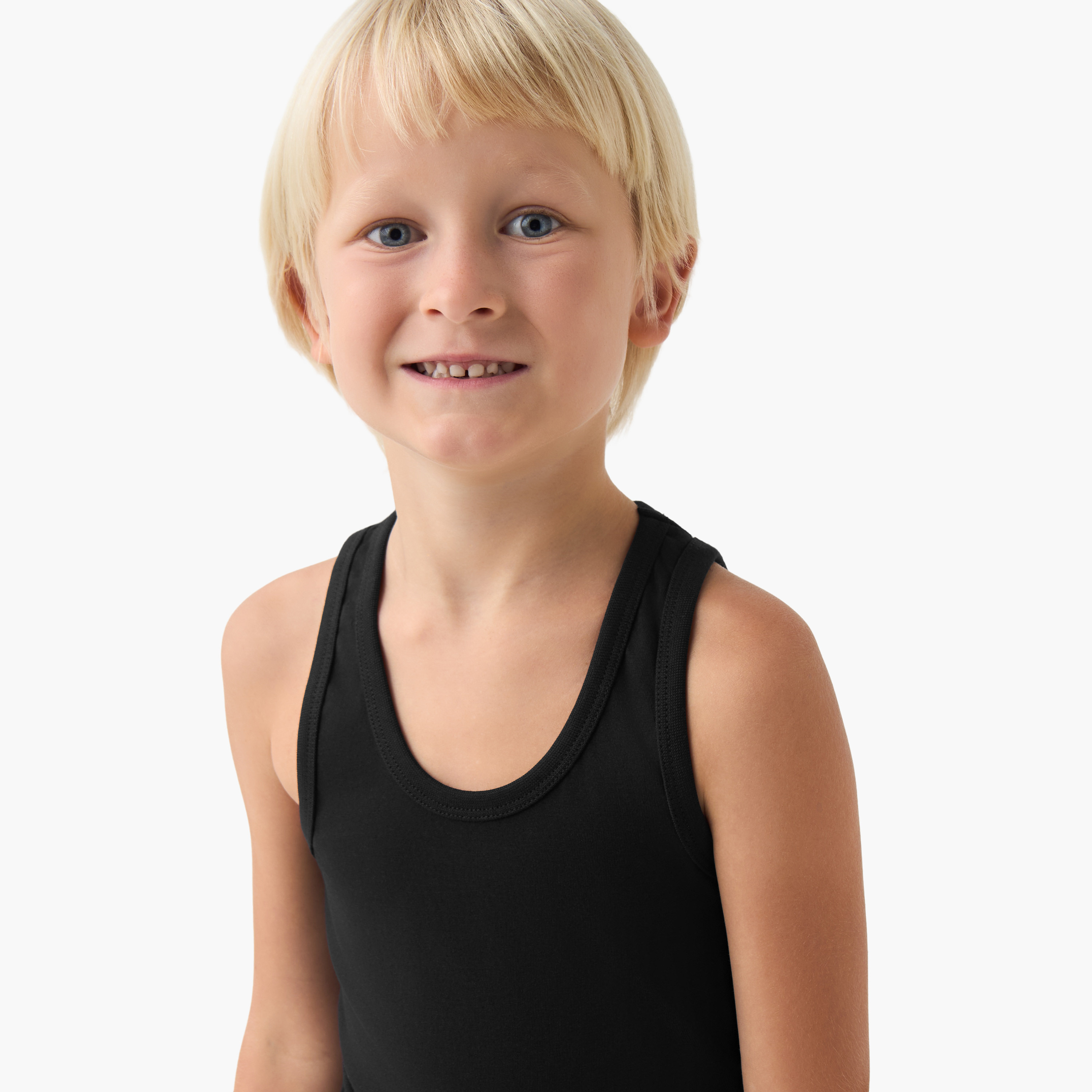 Juniors Boys Vest - Cotton - Scoop Neck - 5-Piece Set-boys-clothing-innerwear-vests-image-5