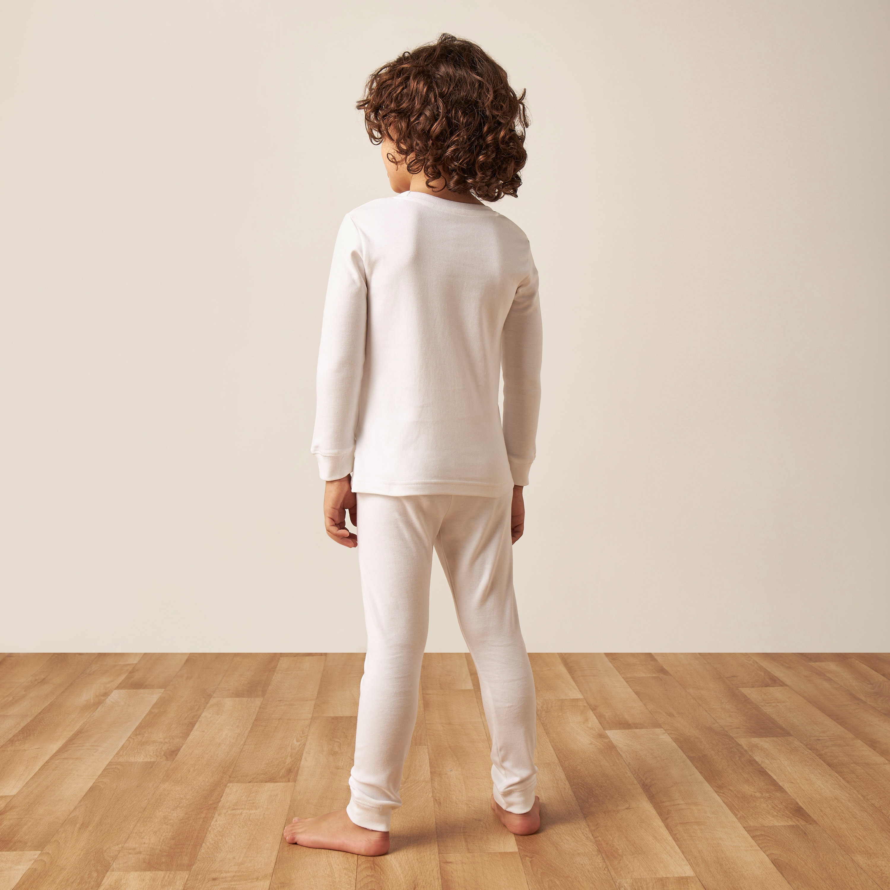 Juniors Solid Thermal T-shirt and Pyjama Set-boys-clothing-winterwear-thermalsets-image-5