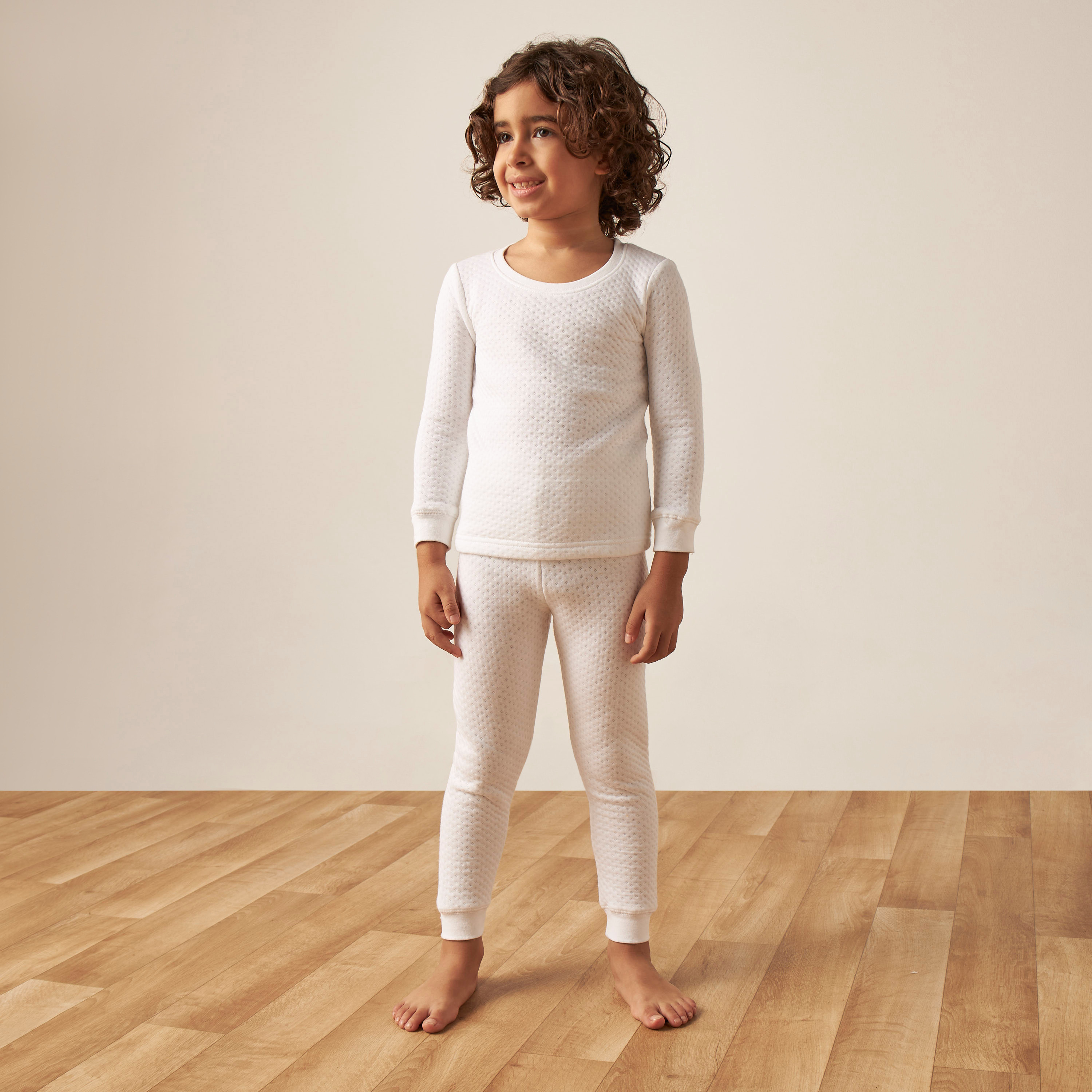 Juniors Textured Thermal T-shirt and Pyjama Set-boys-clothing-winterwear-thermalsets-image-1