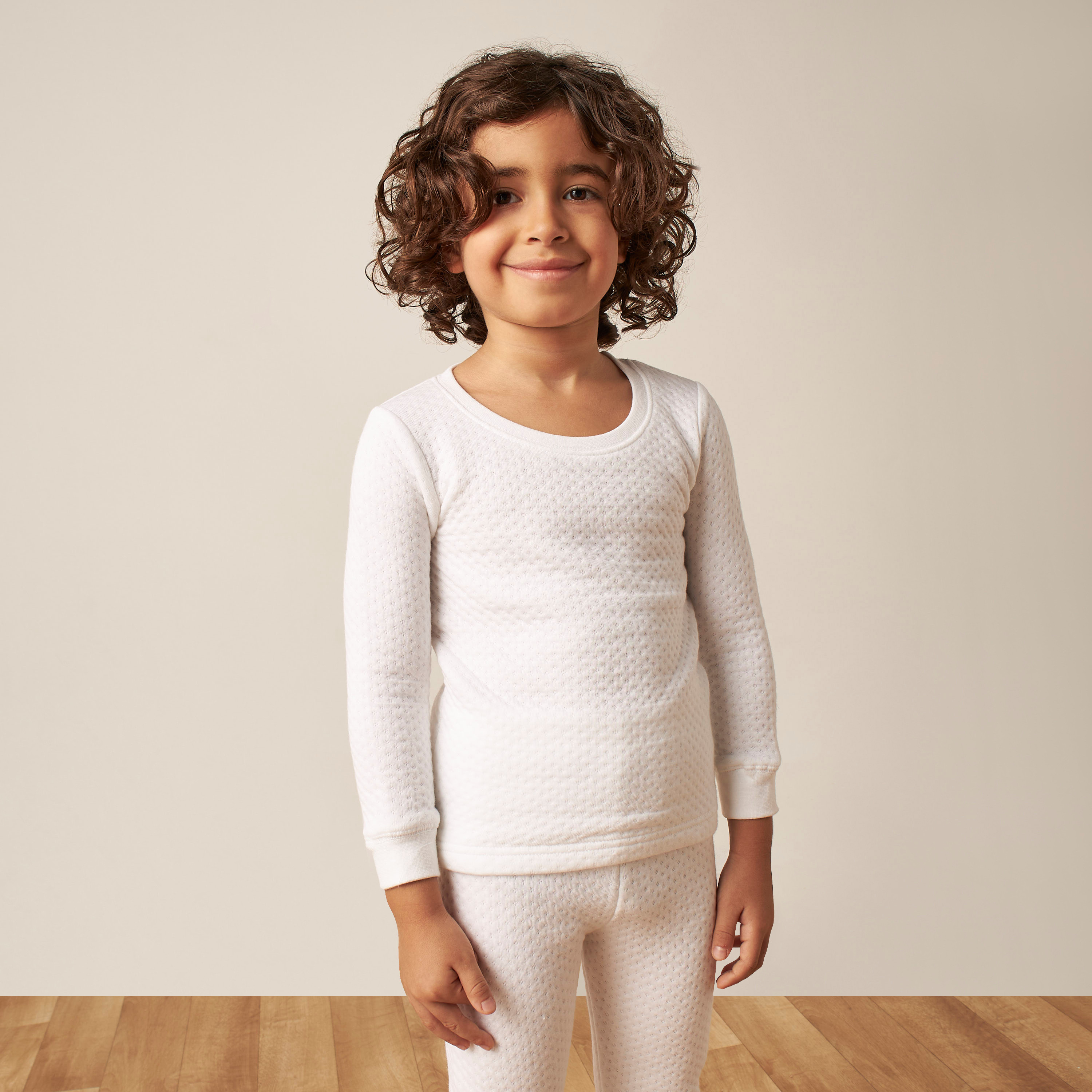 Juniors Textured Thermal T-shirt and Pyjama Set-boys-clothing-winterwear-thermalsets-image-2