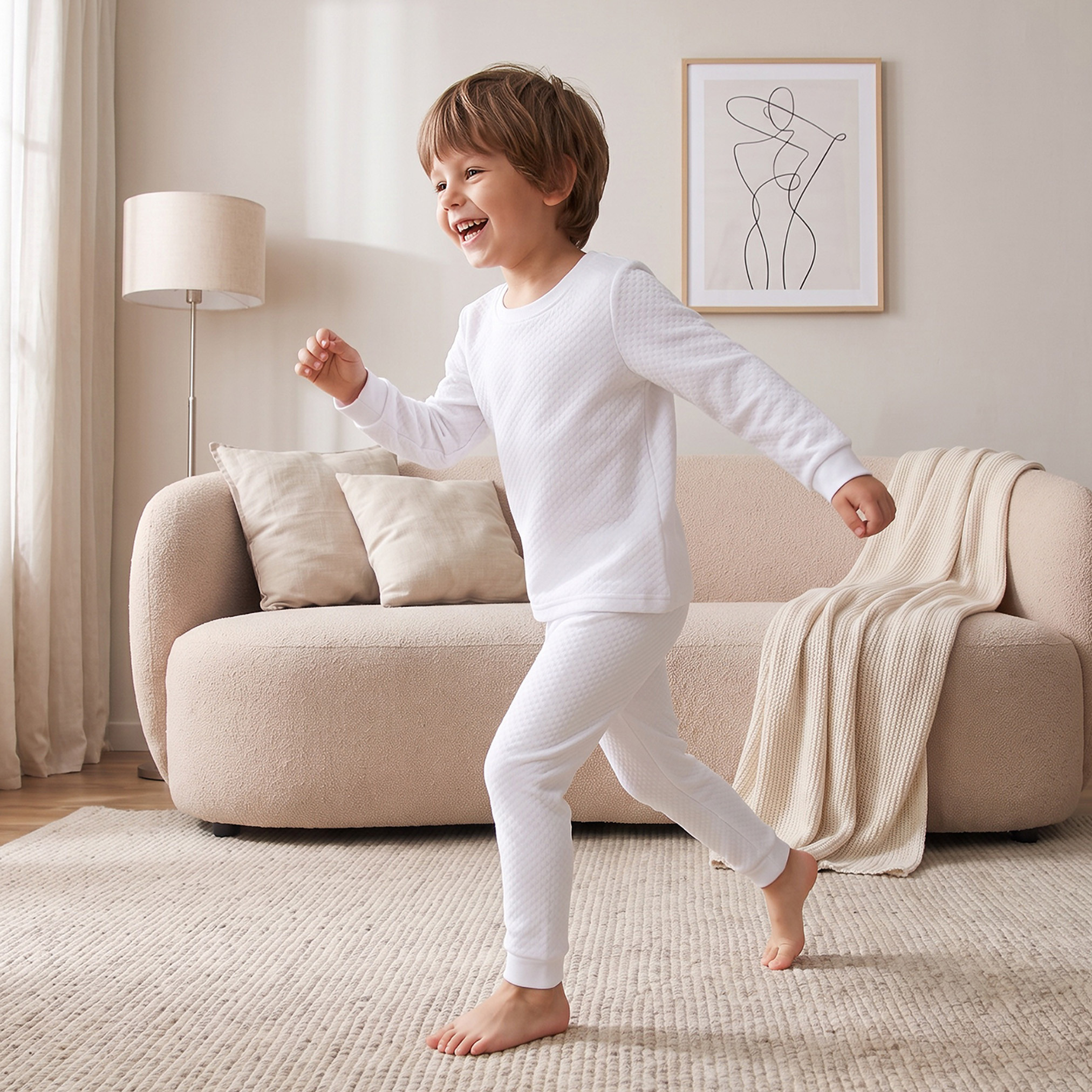 طقم بنطلون بيجاما وتيشيرت حراري بارز الملمس من جونيورز-baby-boys-clothing-winterwear-thermalsets-image-7