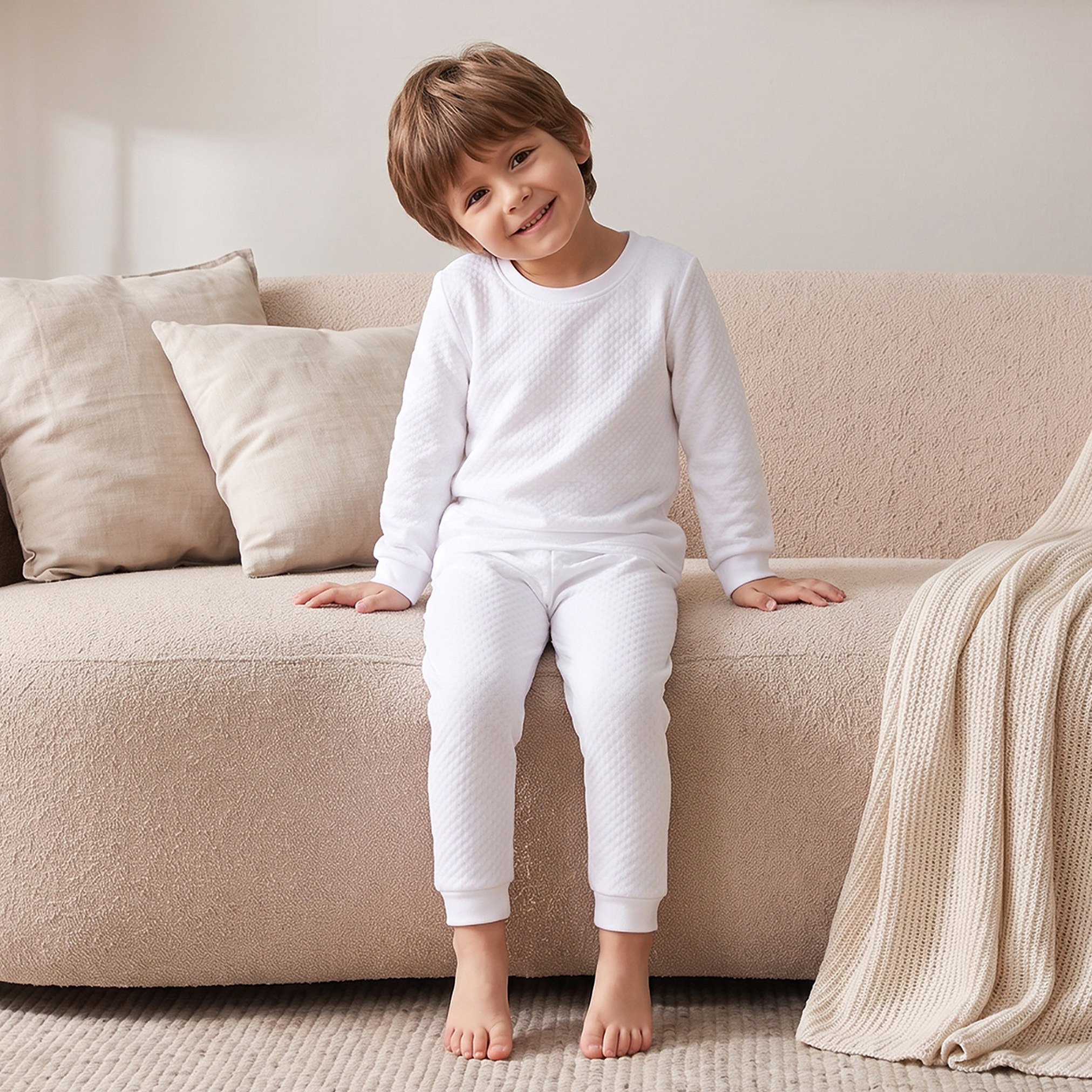 طقم بنطلون بيجاما وتيشيرت حراري بارز الملمس من جونيورز-baby-boys-clothing-winterwear-thermalsets-image-8
