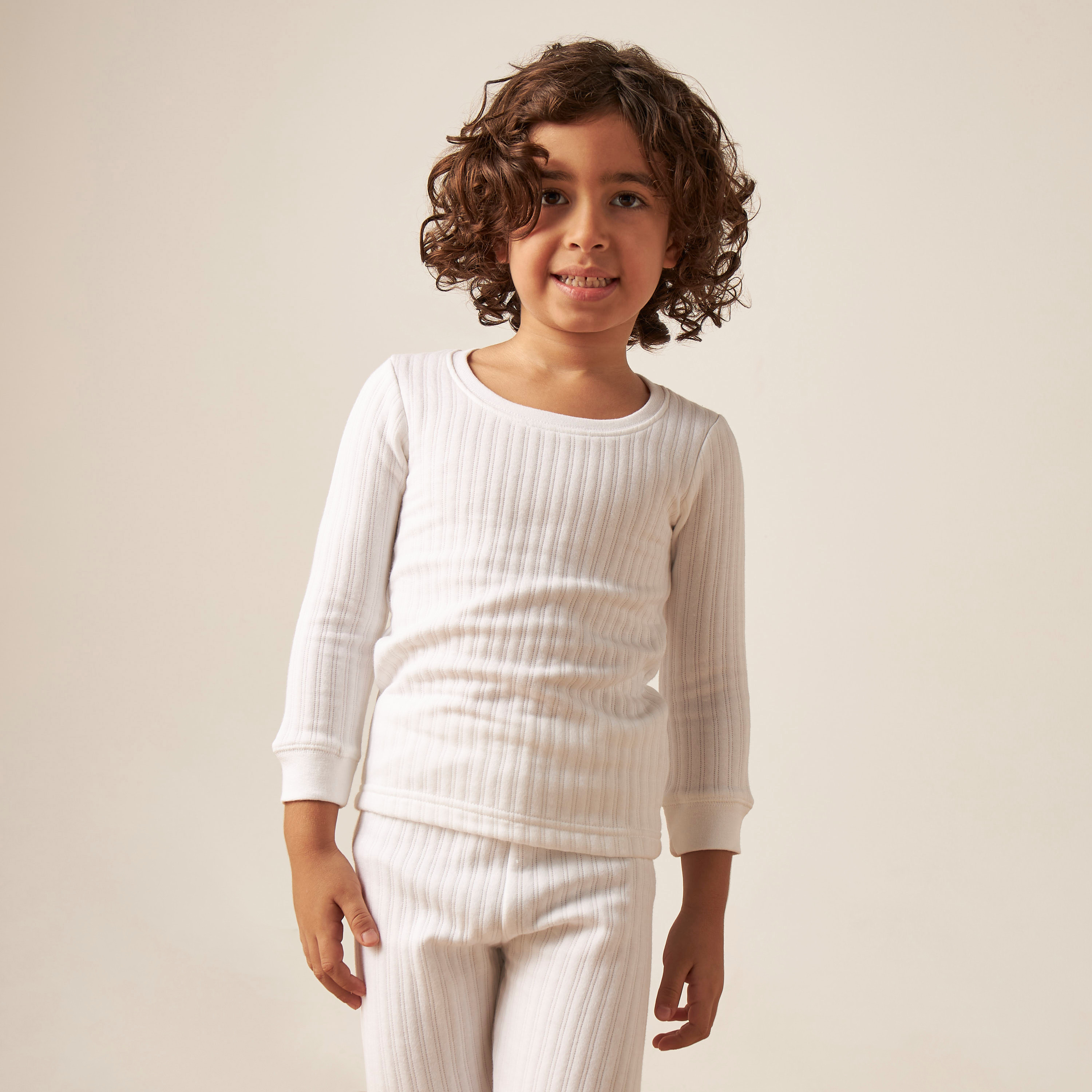طقم بنطلون بيجاما وتيشيرت حراري بارز الملمس من جونيورز-baby-boys-clothing-winterwear-thermalsets-image-2