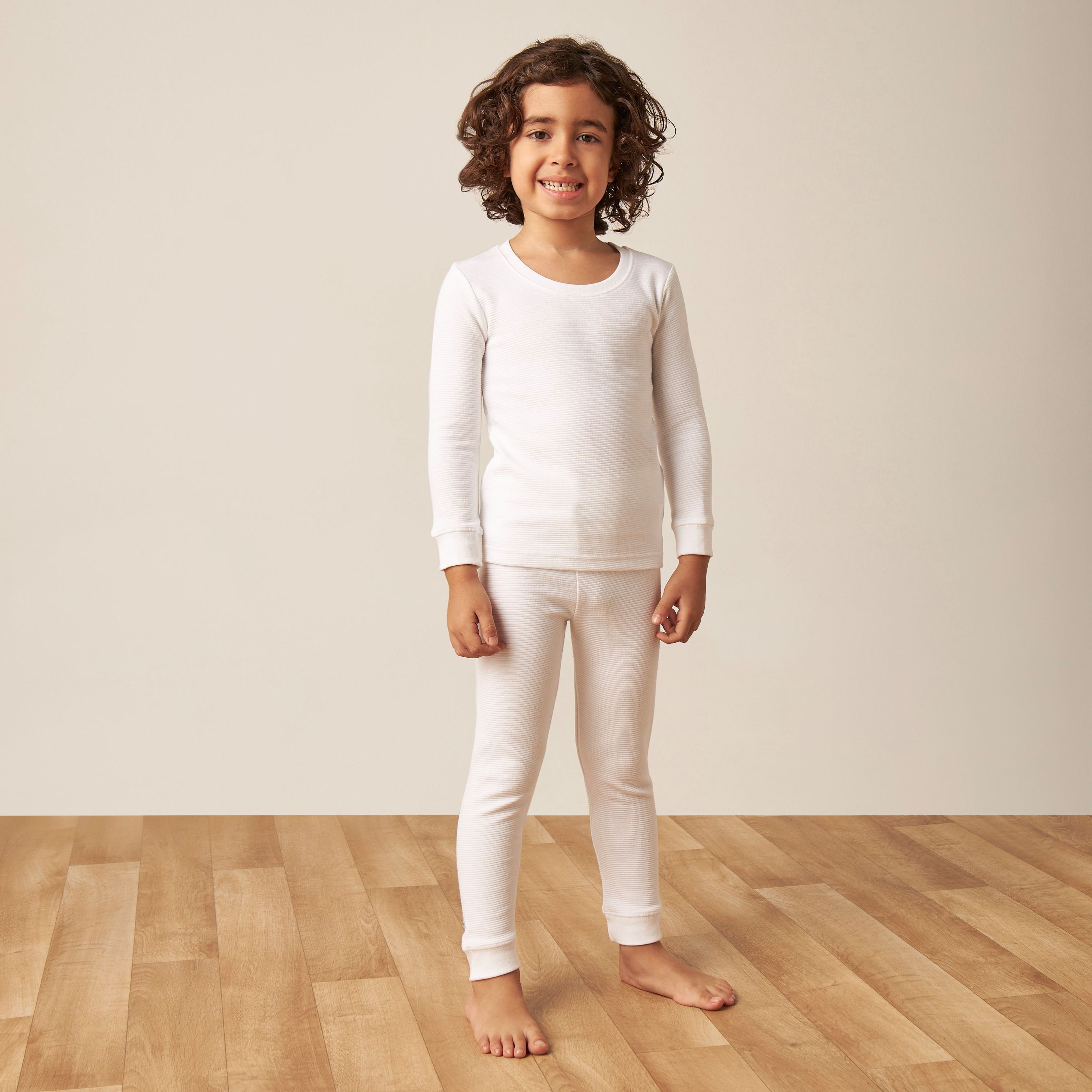 Juniors Textured Thermal T-shirt and Pyjama Set-boys-clothing-winterwear-thermalsets-image-1