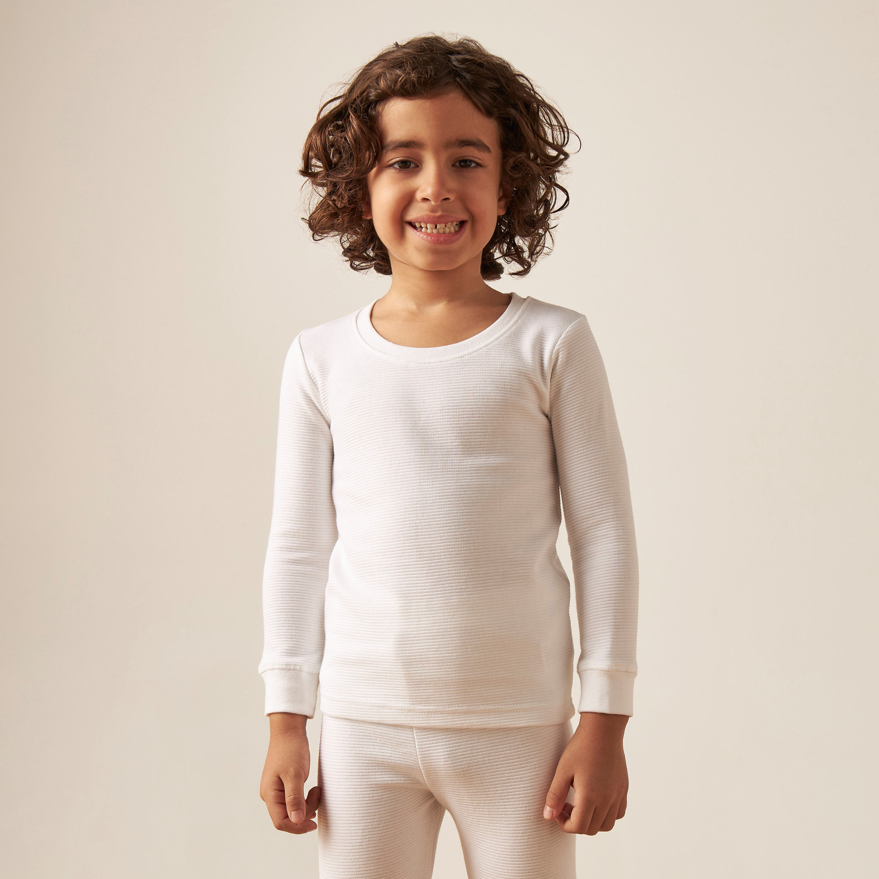 Juniors Textured Thermal T-shirt and Pyjama Set-boys-clothing-winterwear-thermalsets-image-2