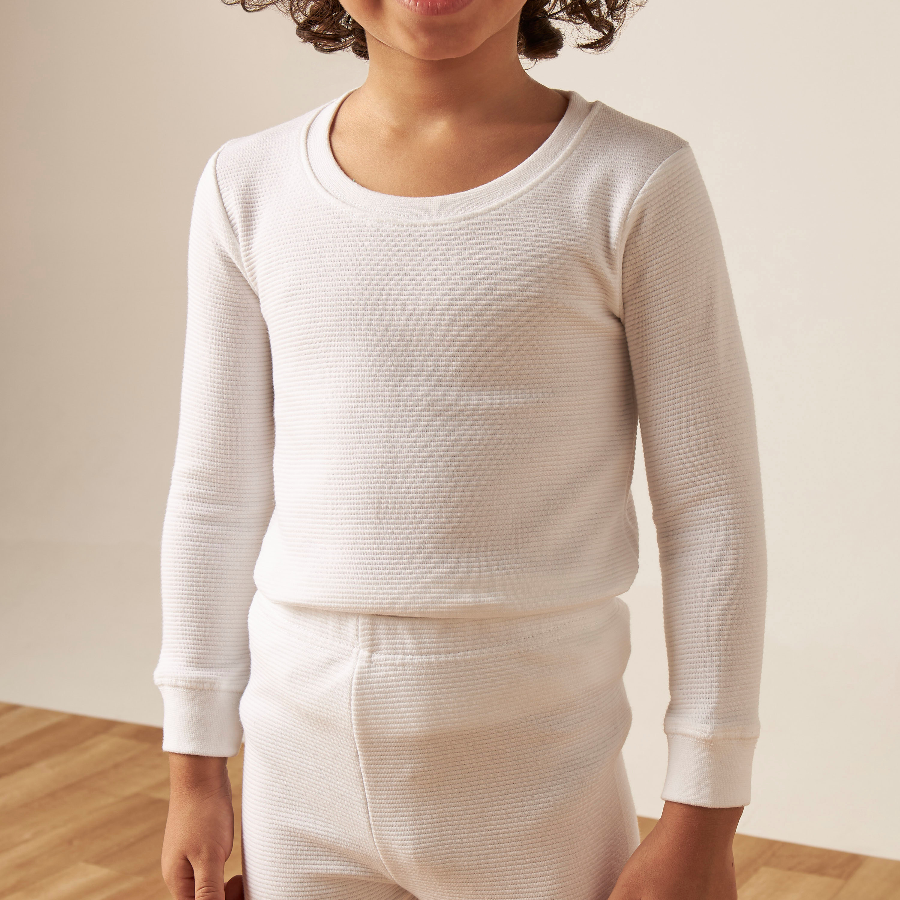 Juniors Textured Thermal T-shirt and Pyjama Set-boys-clothing-winterwear-thermalsets-image-4