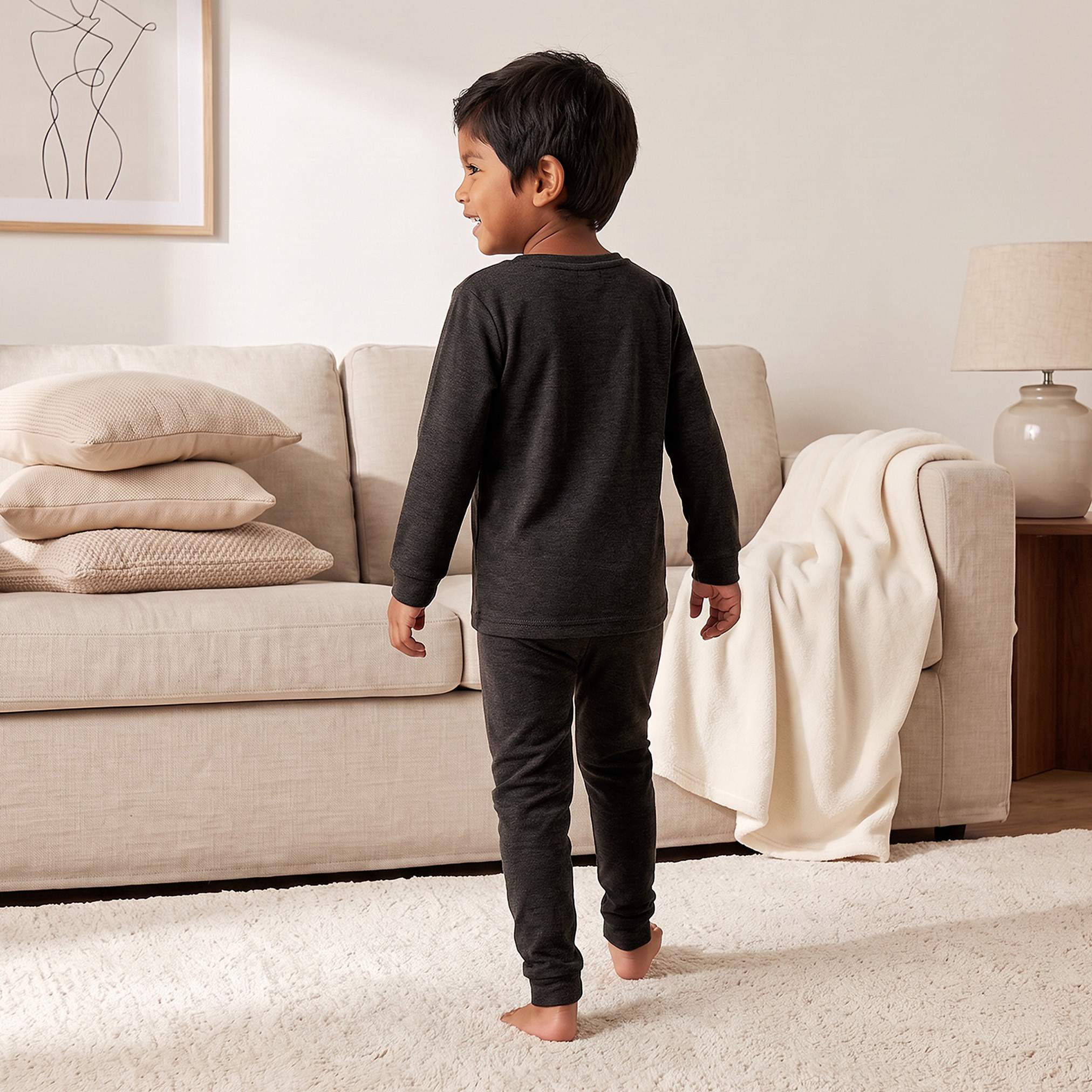 طقم حراري بياقة مستديرة وأكمام طويلة وخصر مطاطي من جونيورز-baby-boys-clothing-winterwear-thermalsets-image-2