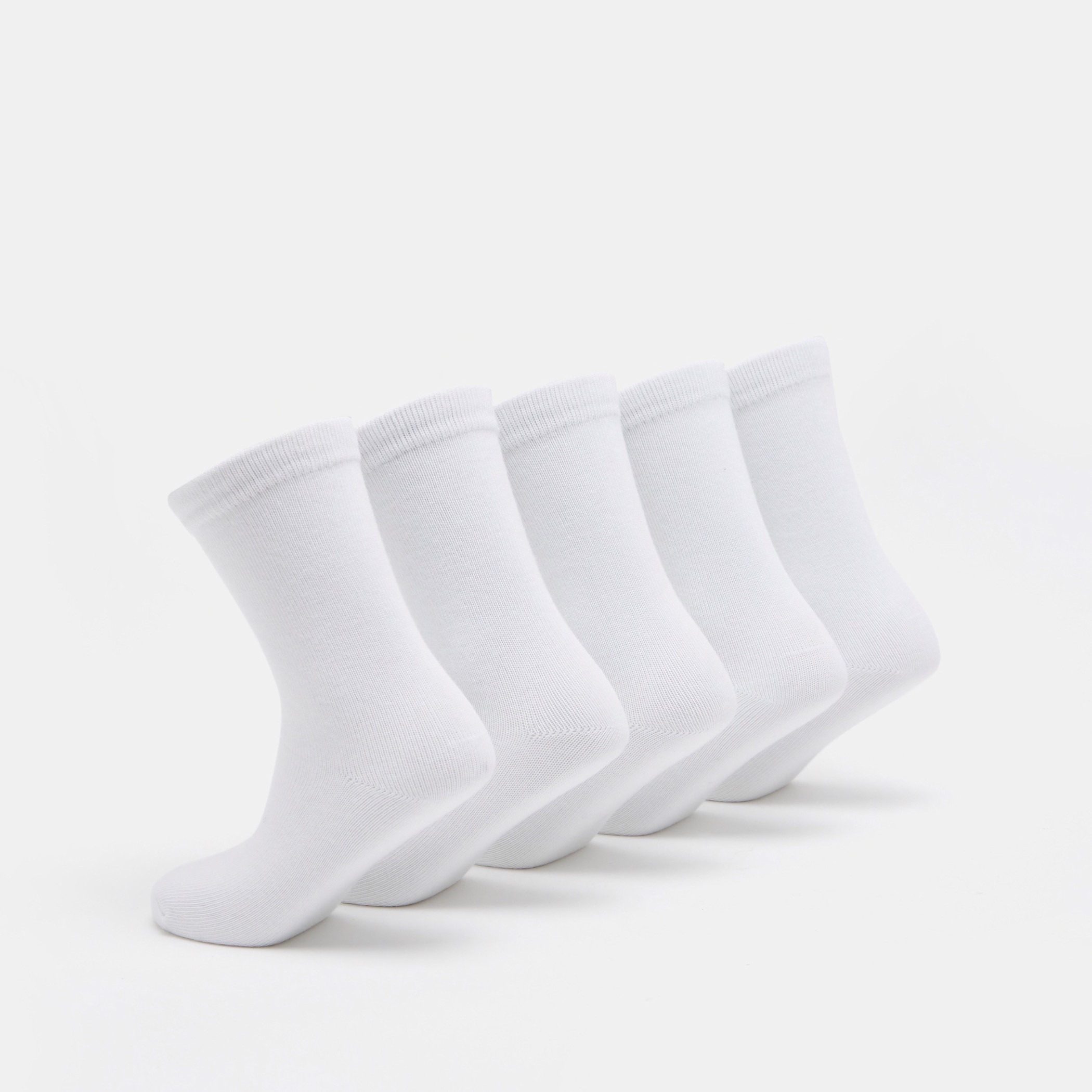 Gloo Solid Crew Length Socks with Cuffed Hem - Pack of 5-boys-accessories-socks-image-3