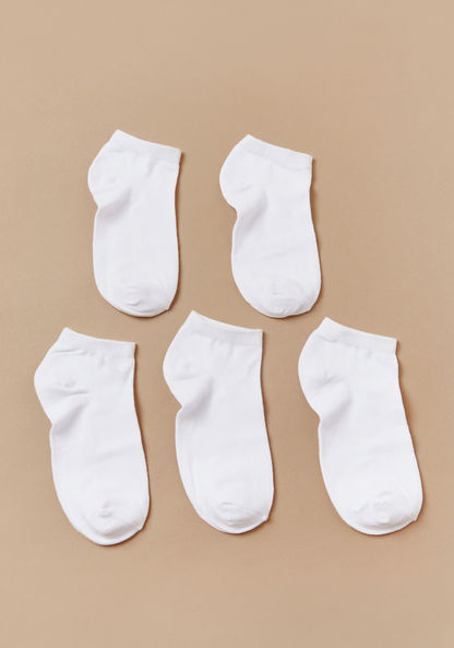 Gloo Solid Ankle Length Socks with Cuffed Hem - Set of 5-Socks-image-3