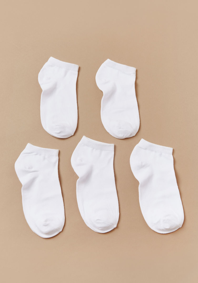 Gloo Solid Ankle Length Socks with Cuffed Hem - Set of 5-Underwear and Socks-image-3