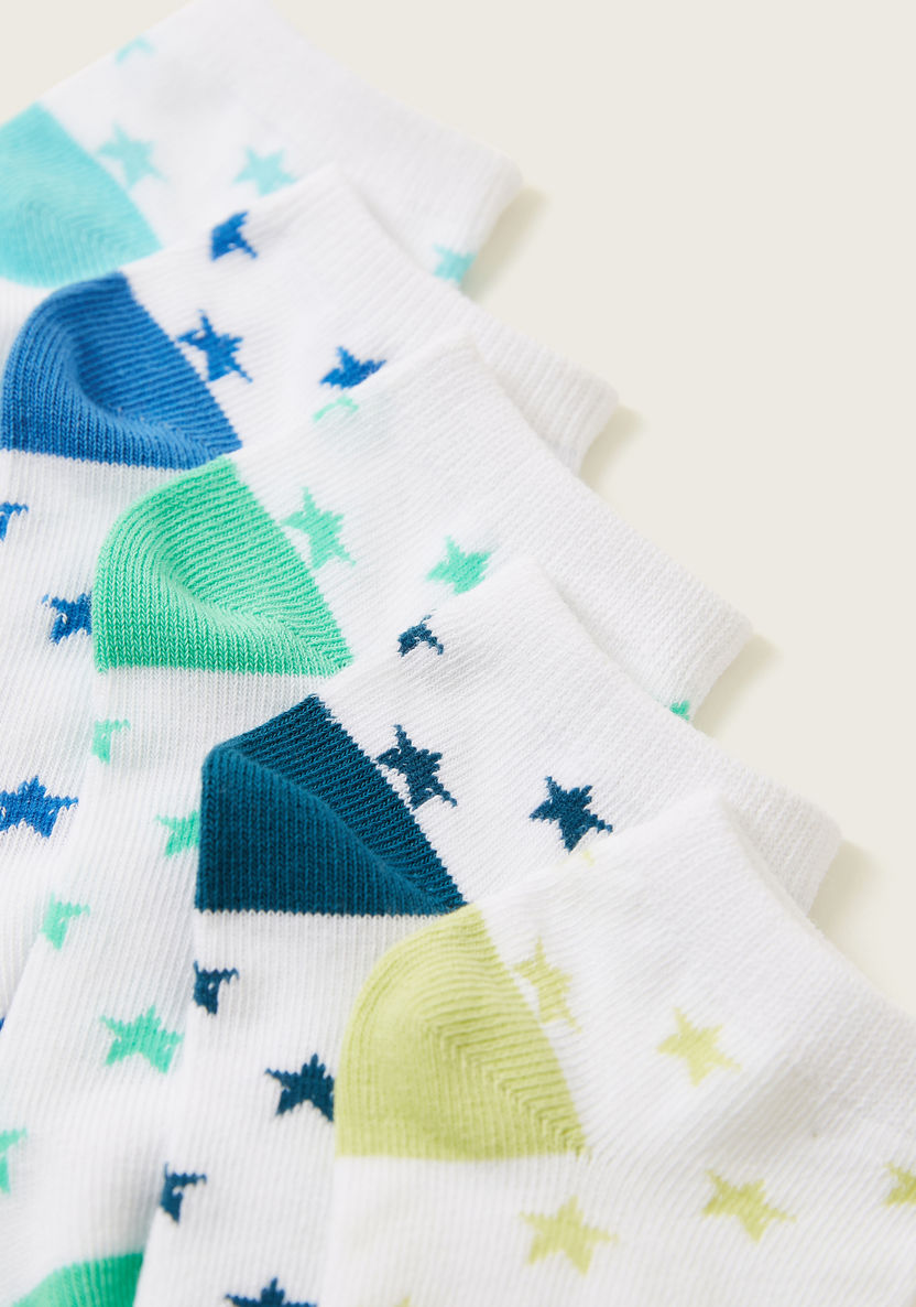Gloo Printed Ankle Length Socks with Cuffed Hem - Set of 5-Underwear and Socks-image-2