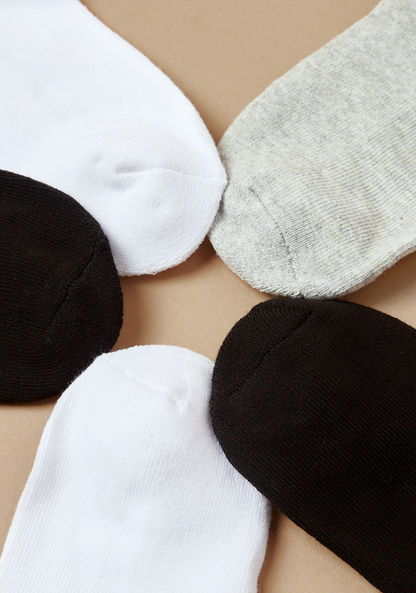 Gloo Solid Ankle-Length Socks with Cuffed Hem - Pack of 5-Socks-image-3