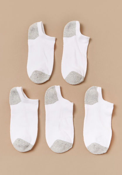 Gloo Solid Ankle-Length Socks with Cuffed Hem - Pack of 5-Socks-image-0