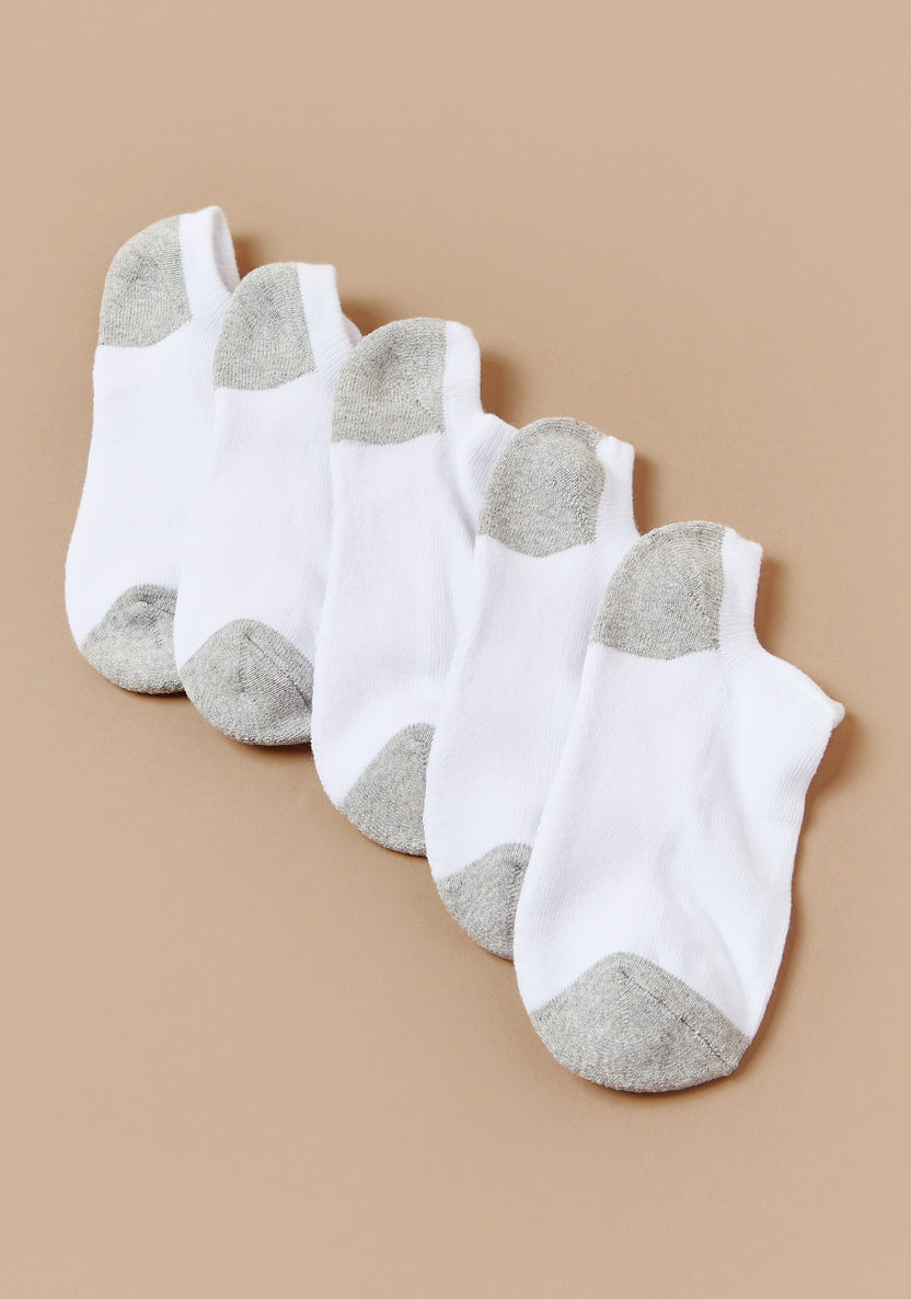 Gloo Solid Ankle-Length Socks with Cuffed Hem - Pack of 5-Underwear and Socks-image-1
