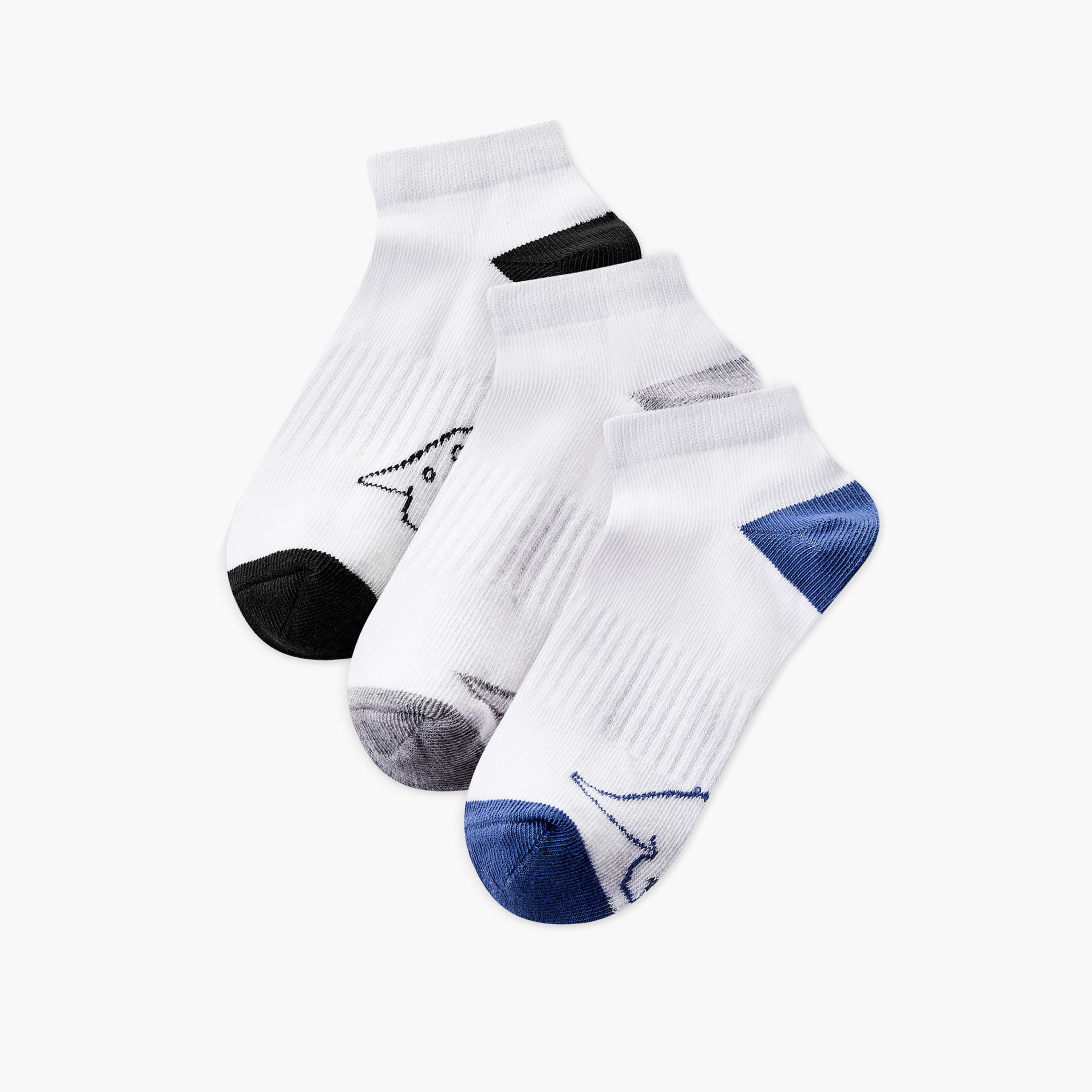 طقم جوارب 3 أزواج بطول الكاحل للأولاد من جونيورز-boys-accessories-socks-image-1