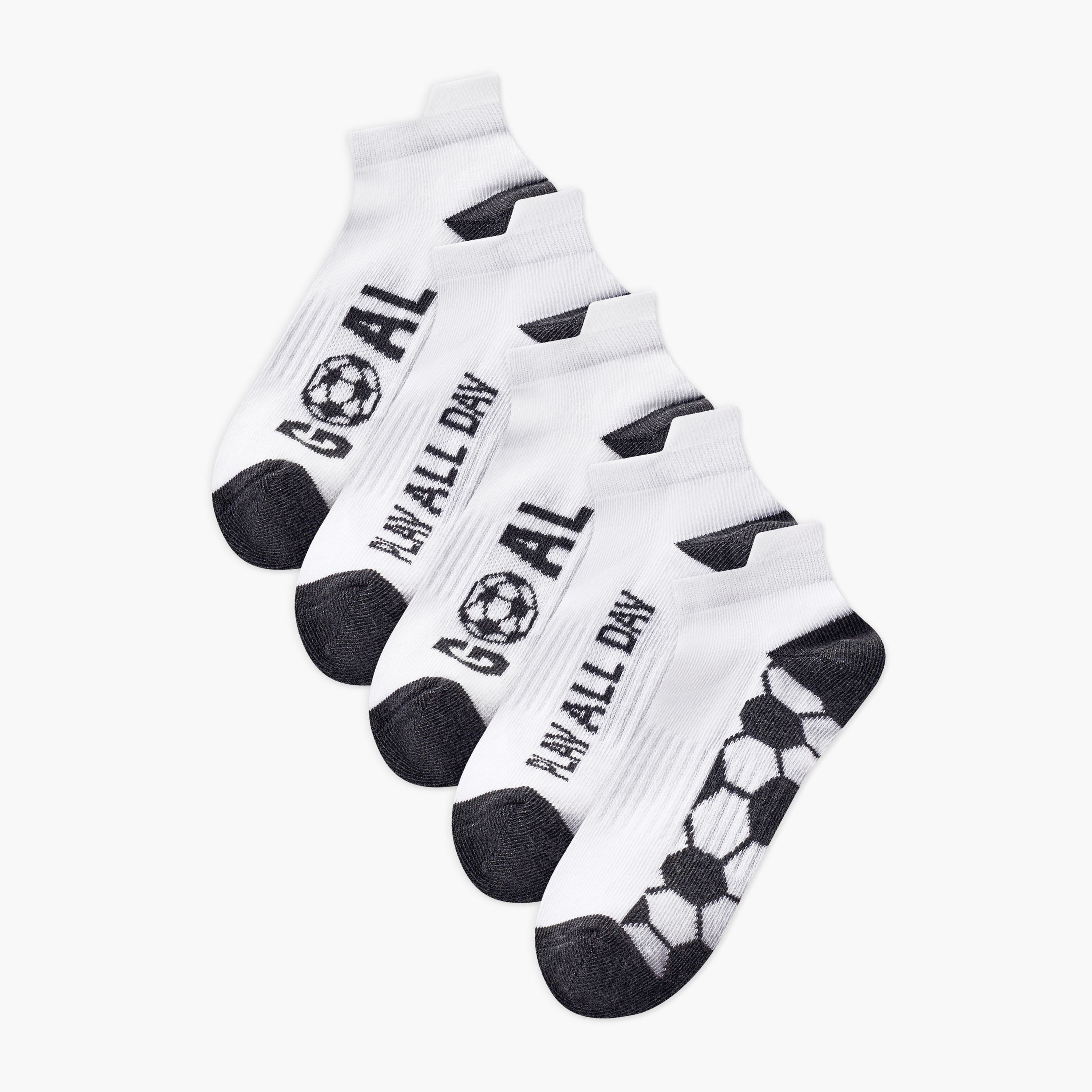 طقم 5 جوارب للأولاد بطبعة كرة قدم من جونيورز-boys-accessories-socks-image-1