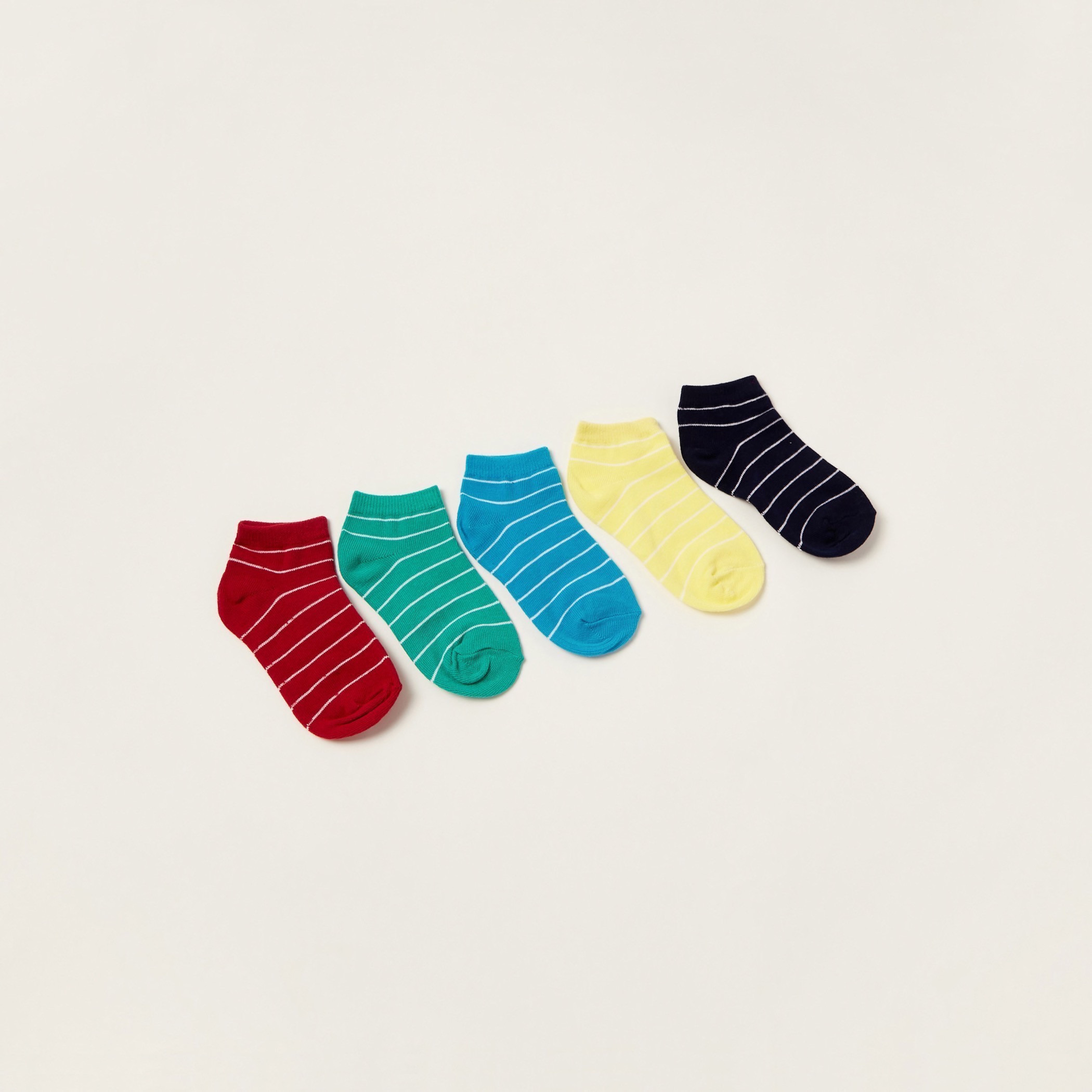 Gloo Striped Ankle Length Socks - Set of 5-boys-accessories-socks-image-1
