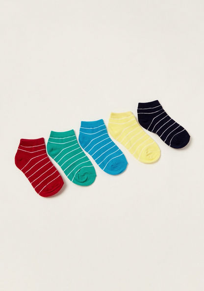 Gloo Striped Ankle Length Socks - Set of 5-Socks-image-0