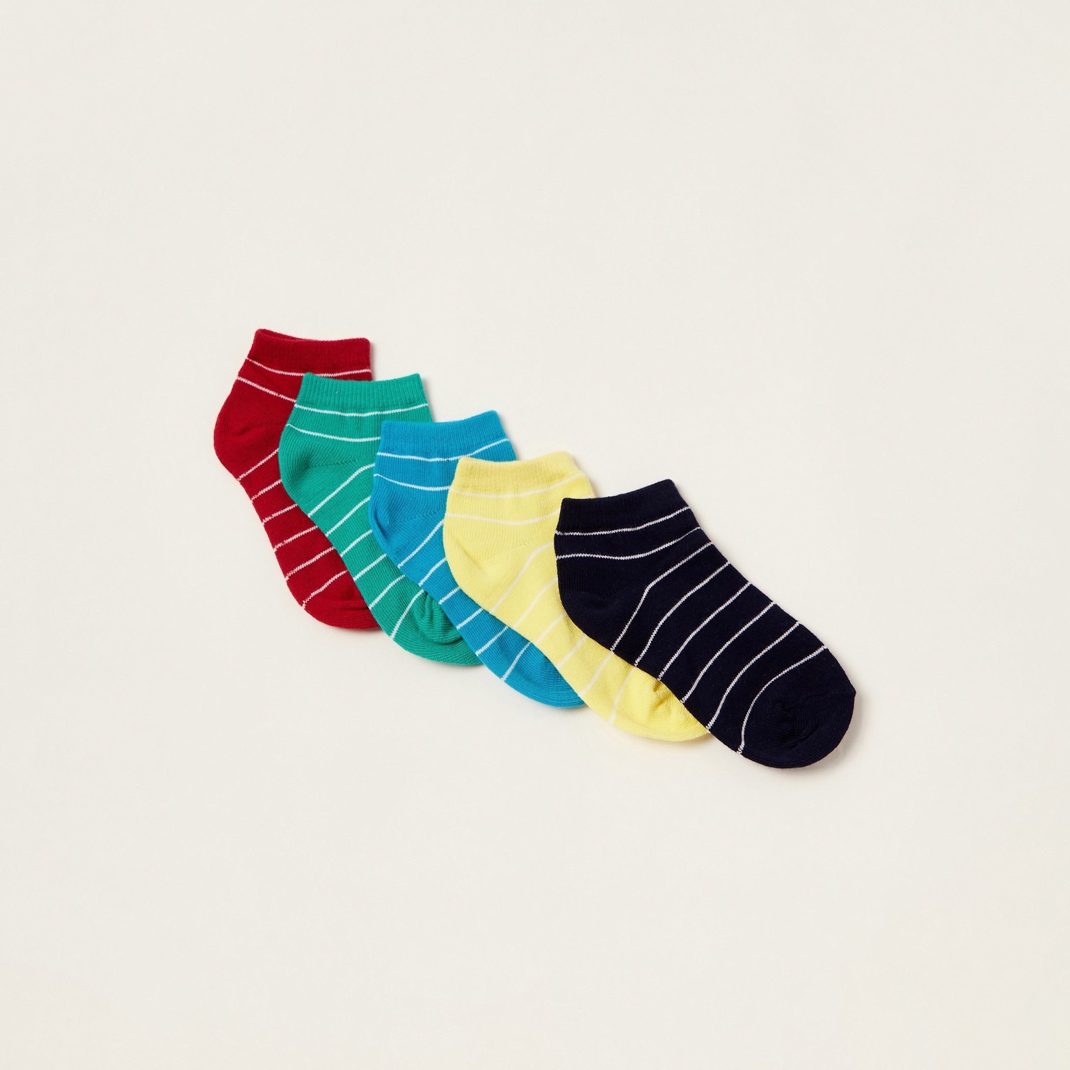 Gloo Striped Ankle Length Socks - Set of 5-boys-accessories-socks-image-2