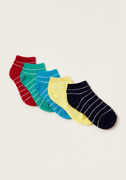 Gloo Striped Ankle Length Socks - Set of 5-Socks-image-1