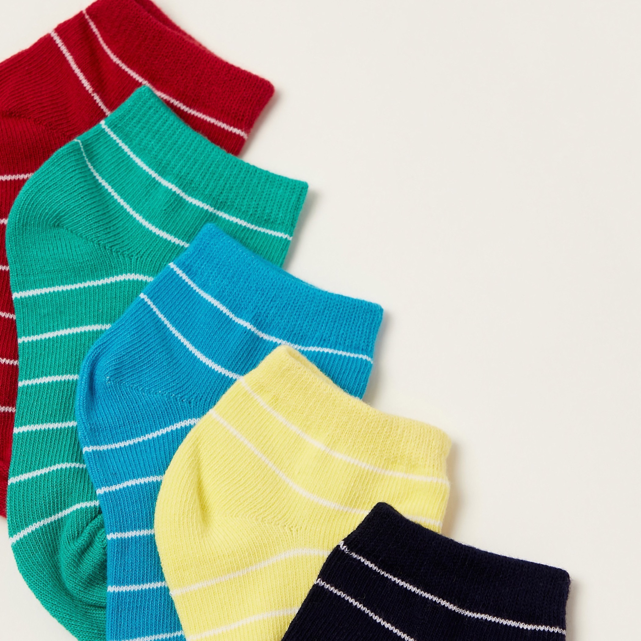 Gloo Striped Ankle Length Socks - Set of 5-boys-accessories-socks-image-3