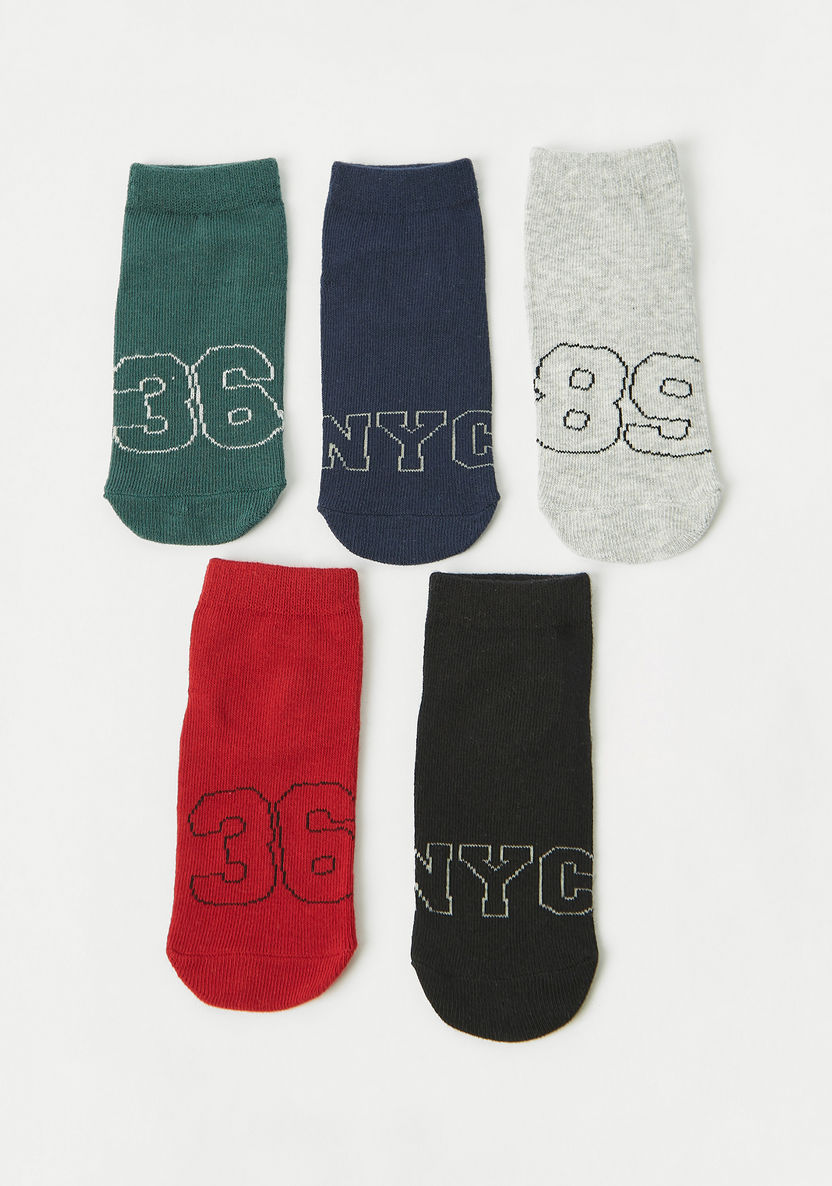 Gloo Textured Ankle Length Socks - Set of 5-Socks-image-0