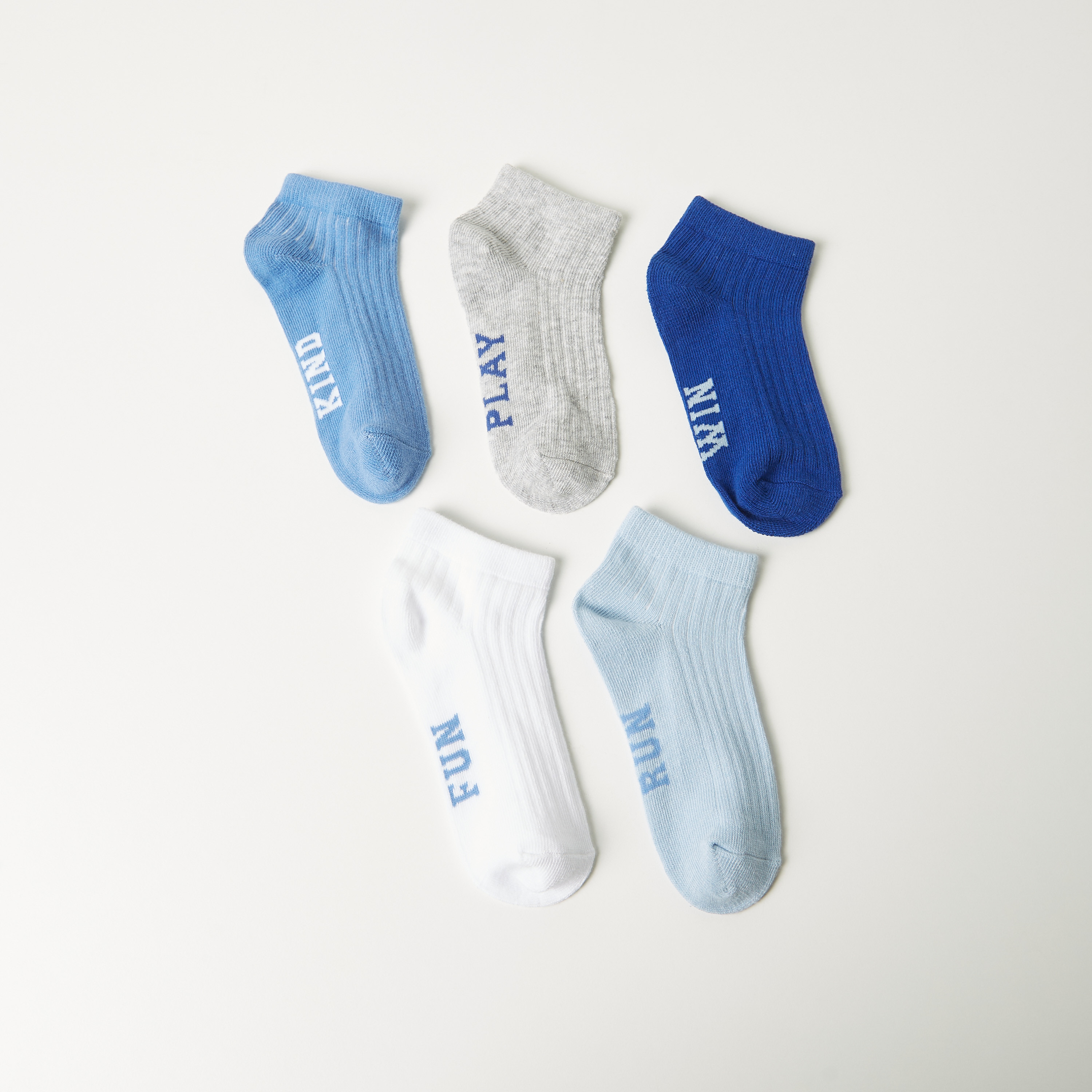 Shop Gloo Textured Ankle Length Socks Set of 5 Online Babyshop Saudi