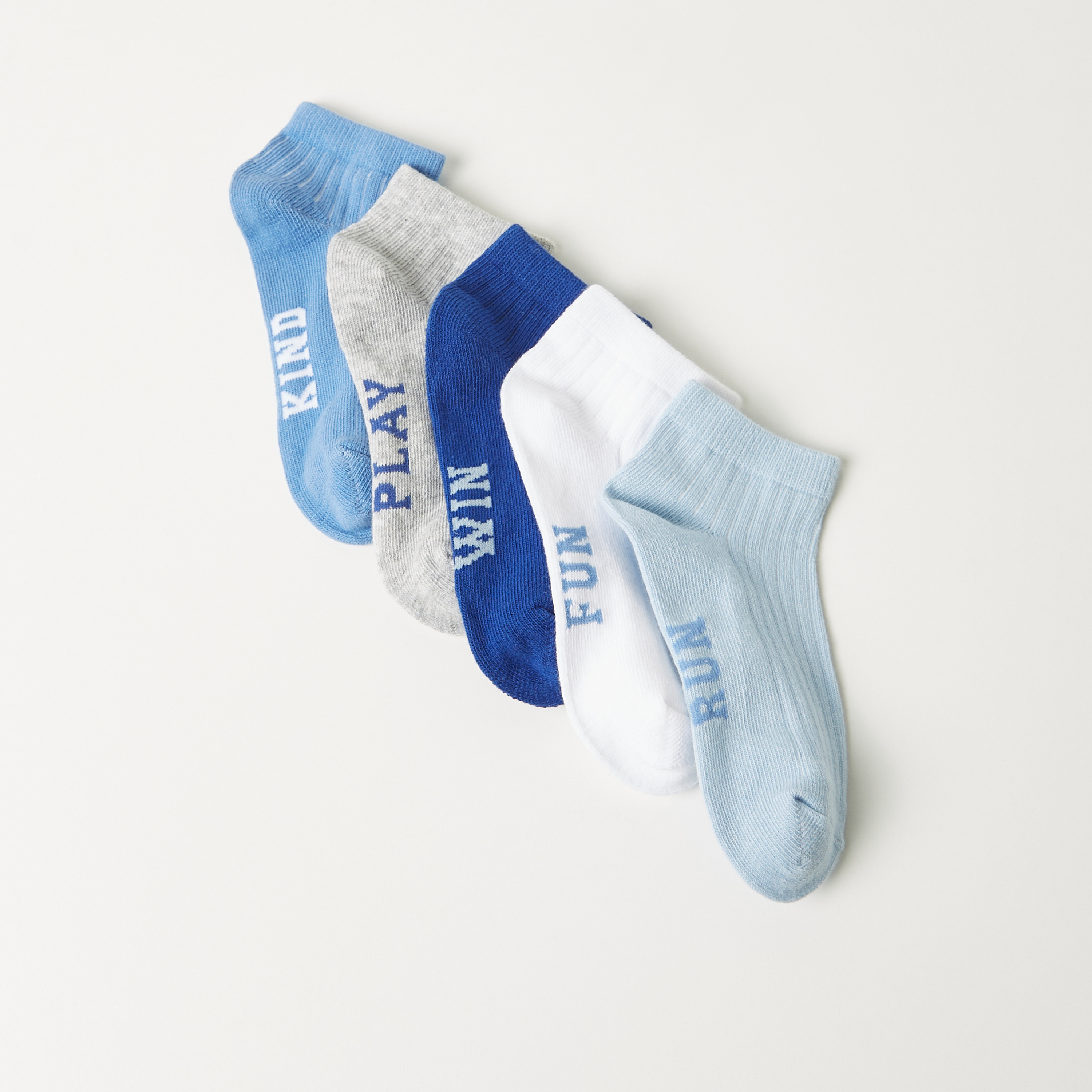 Gloo Textured Ankle Length Socks - Set of 5-boys-accessories-socks-image-2