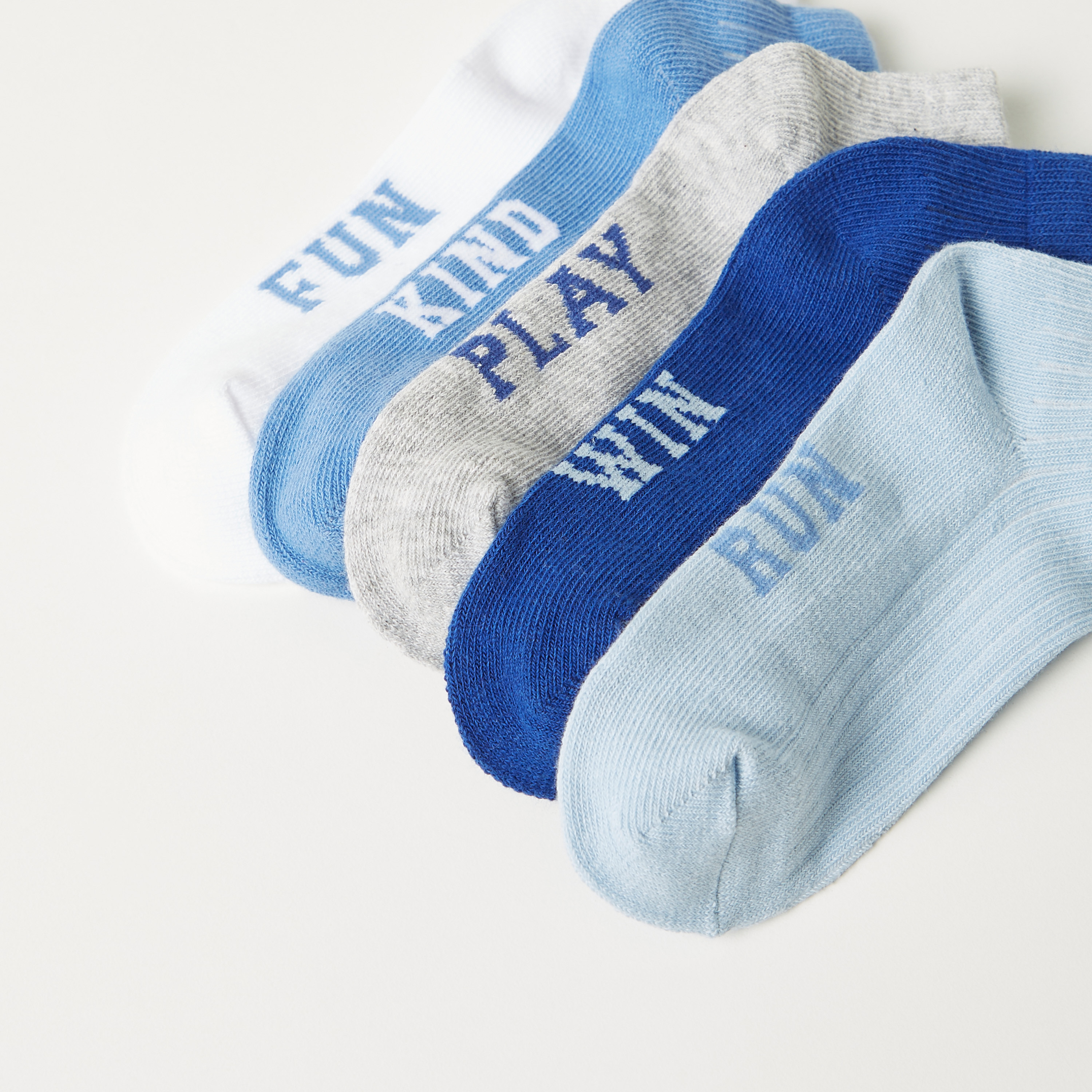 Gloo Textured Ankle Length Socks - Set of 5-boys-accessories-socks-image-4