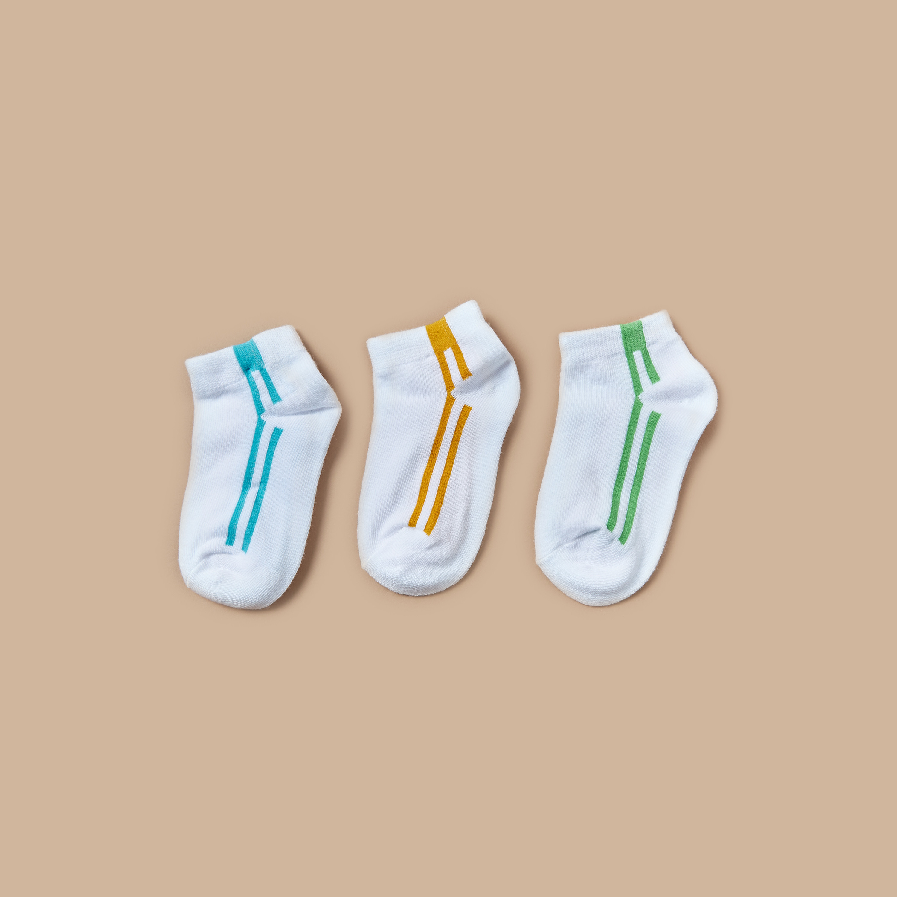 جوارب مخططة طول الكاحل من جونيورز - طقم من 3 أزواج-boys-accessories-socks-image-1
