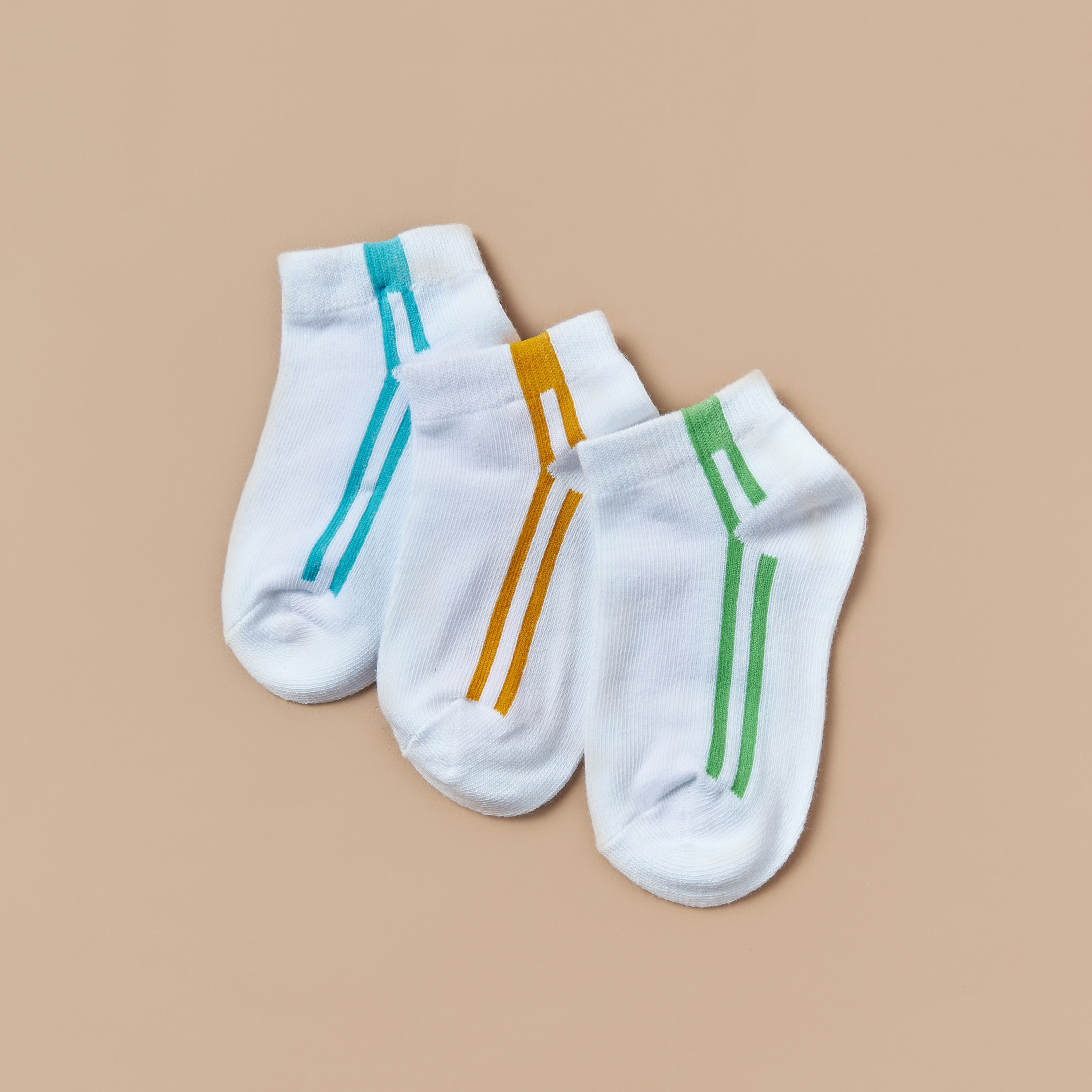 جوارب مخططة طول الكاحل من جونيورز - طقم من 3 أزواج-boys-accessories-socks-image-2