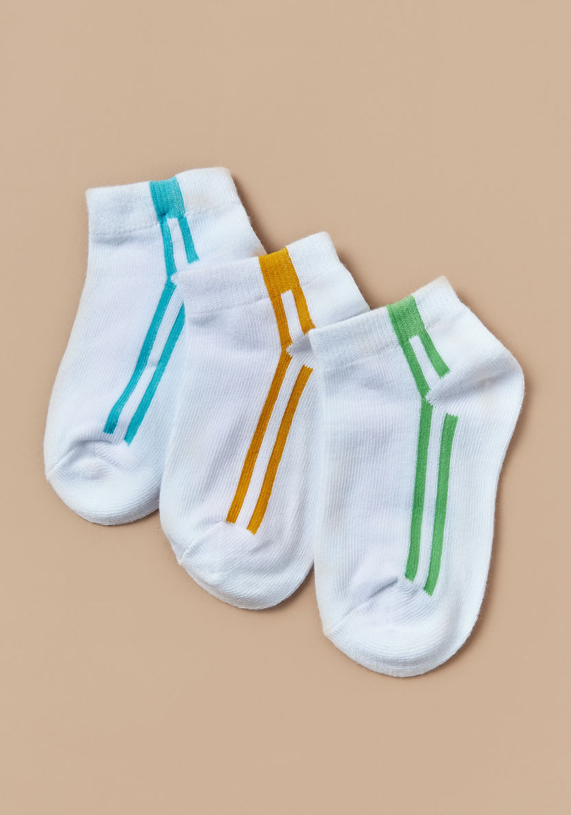 Juniors Striped Ankle Length Socks - Set of 3-Underwear and Socks-image-1